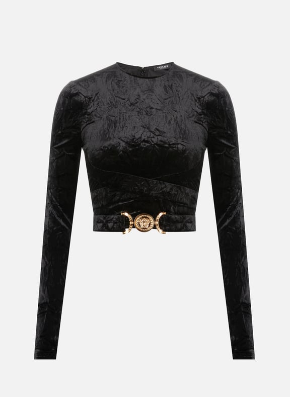Crushed velvet crop top VERSACE Crushed velvet crop top VERSACE