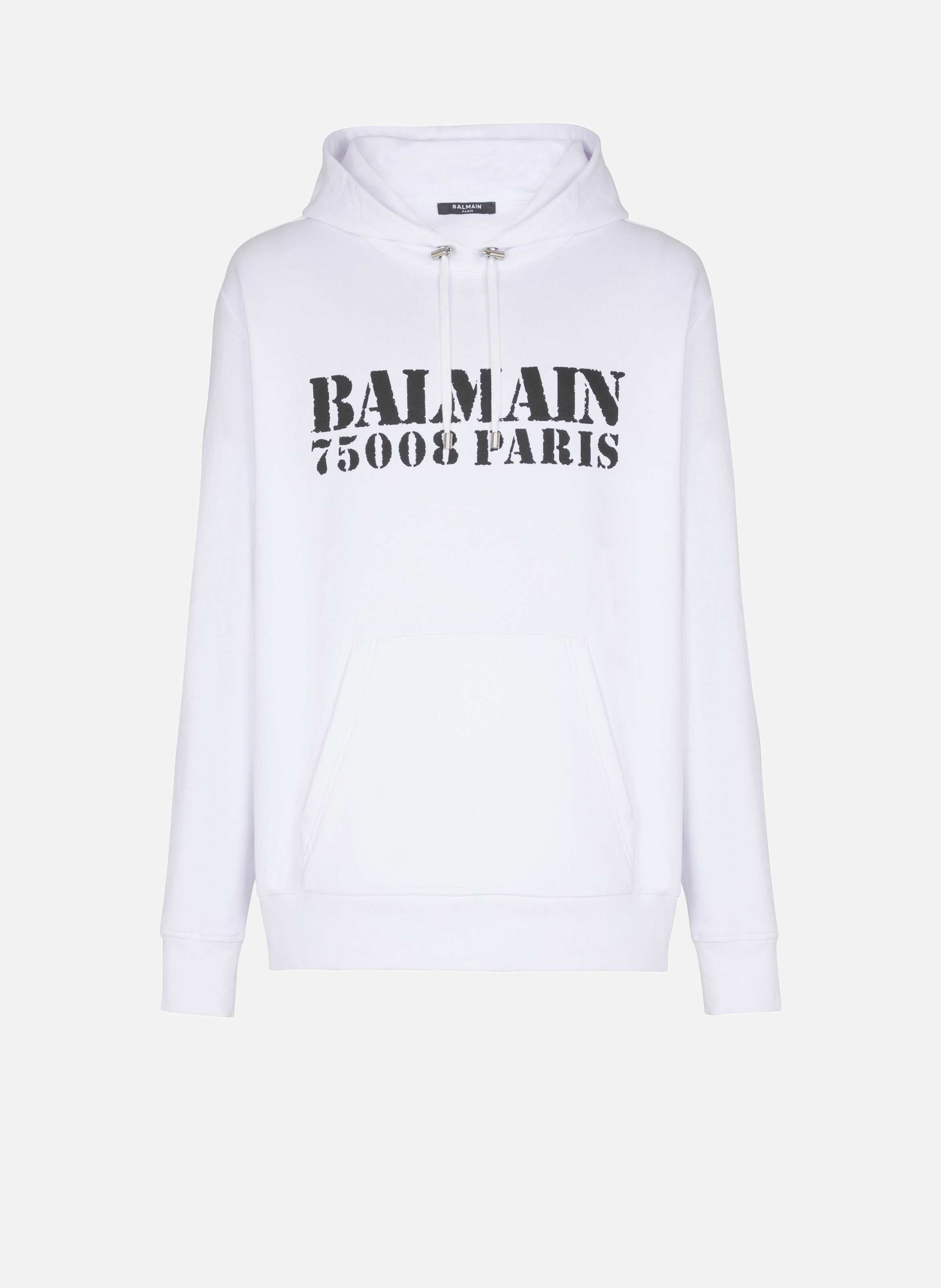 Hoodie imprimé balmain stamp BALMAIN Blanc