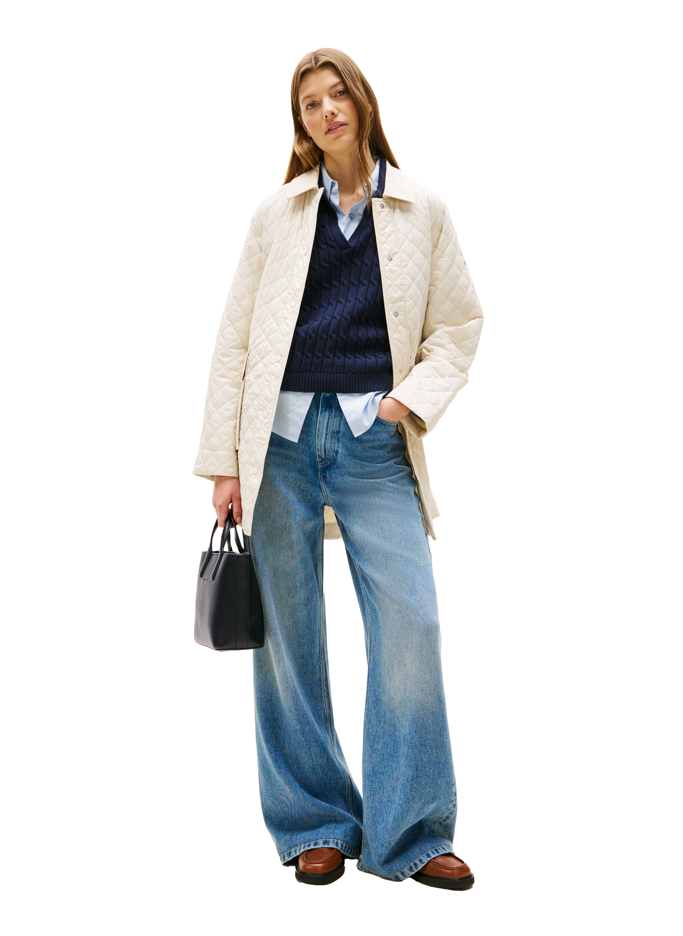 Sac cabas en simili cuir TOMMY HILFIGER Bleu