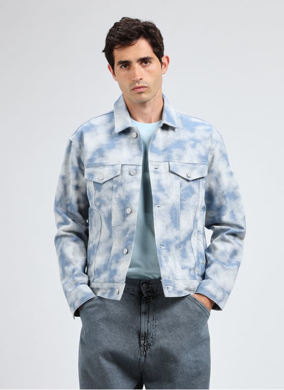 Rally Cloud Denim blended cotton jacket Blue by LES DEUX LES DEUX Rally Cloud Denim blended cotton jacket Blue
