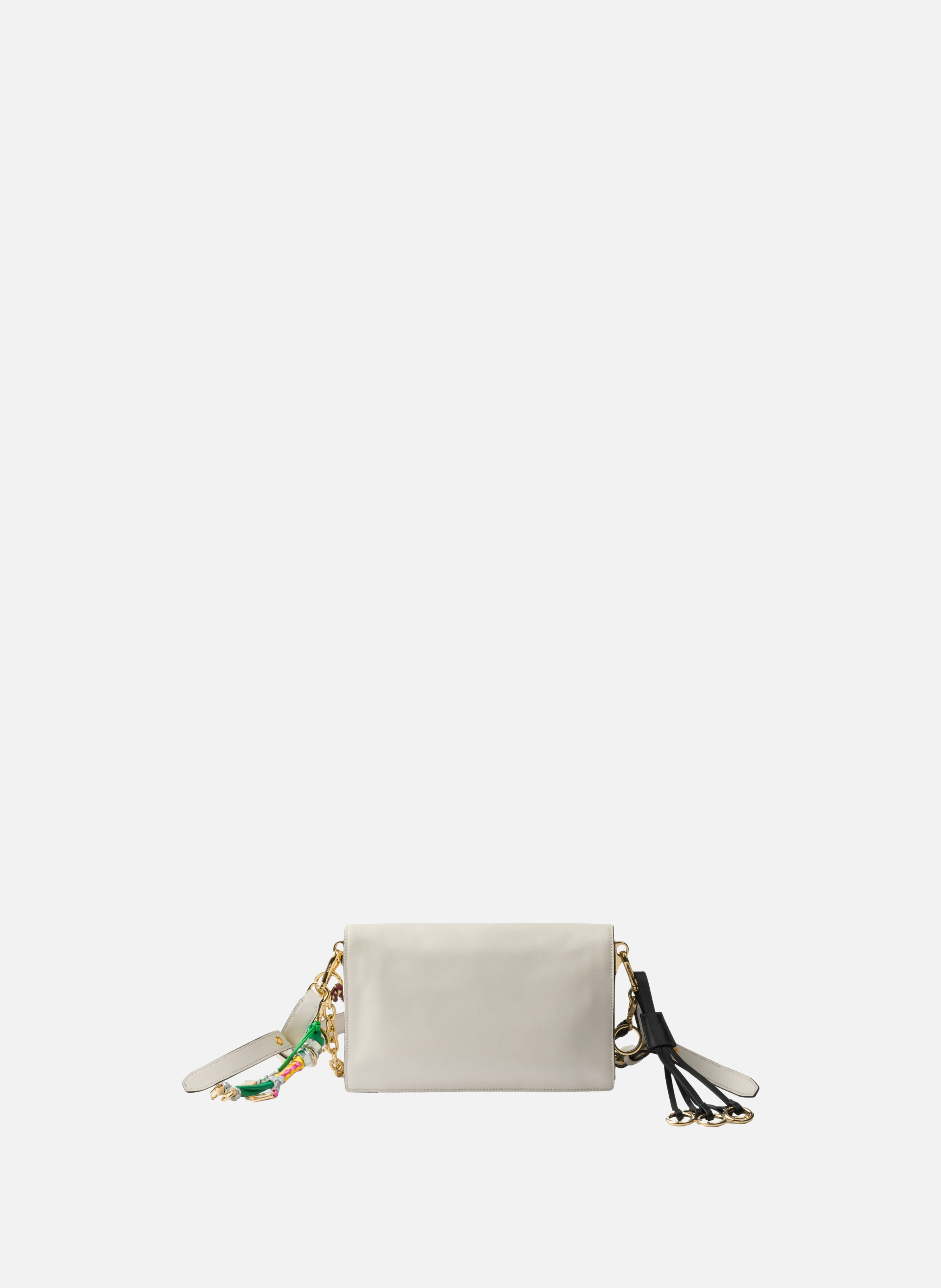 Petit sac porté épaule prada soft sound en cuir av PRADA Blanc