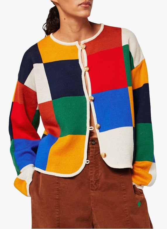 Checked cotton cardigan | Multicolour by BOBO CHOSES Checked cotton cardigan Multicolour
