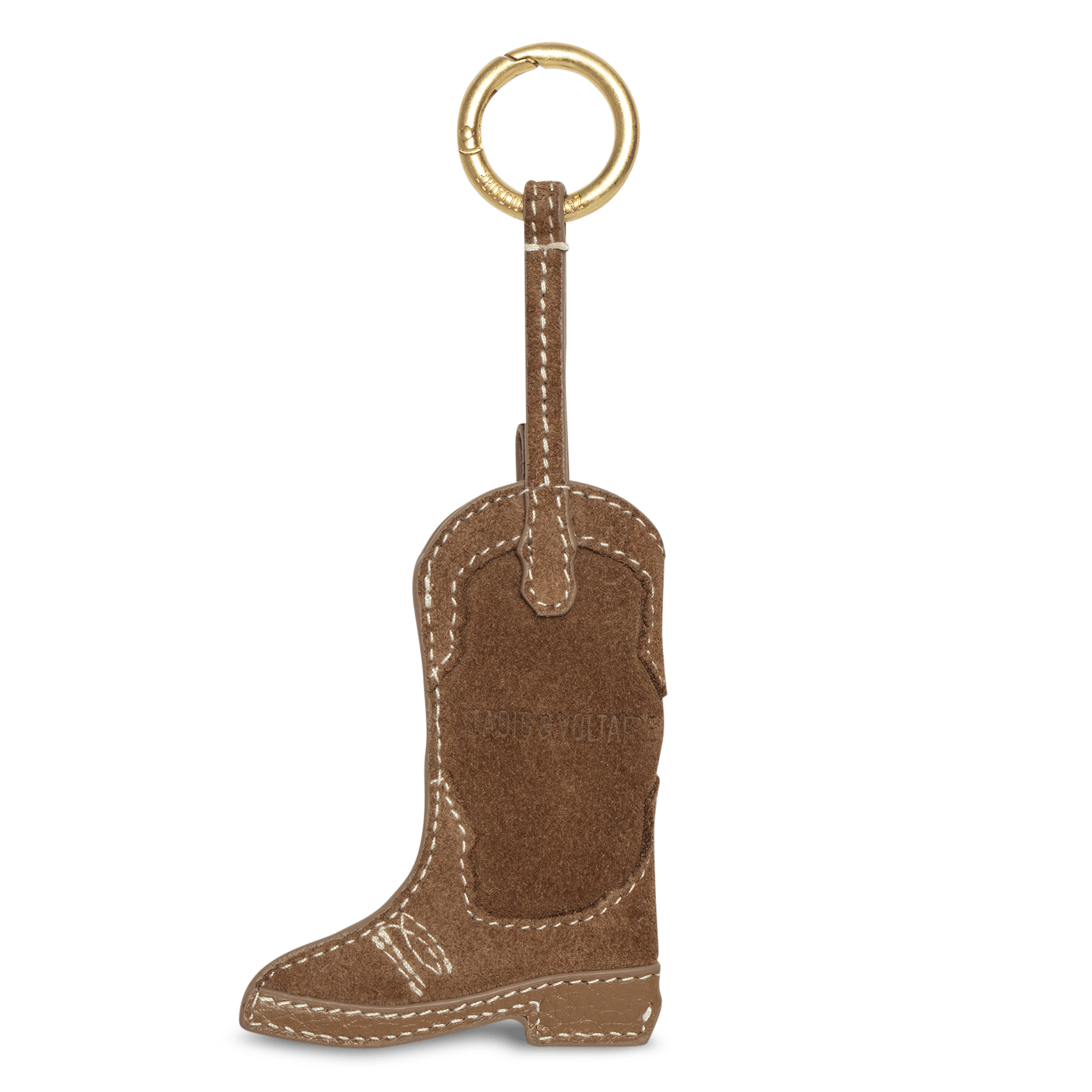 Porte-clé santiag en cuir tex keyring ZADIG&VOLTAIRE Marron