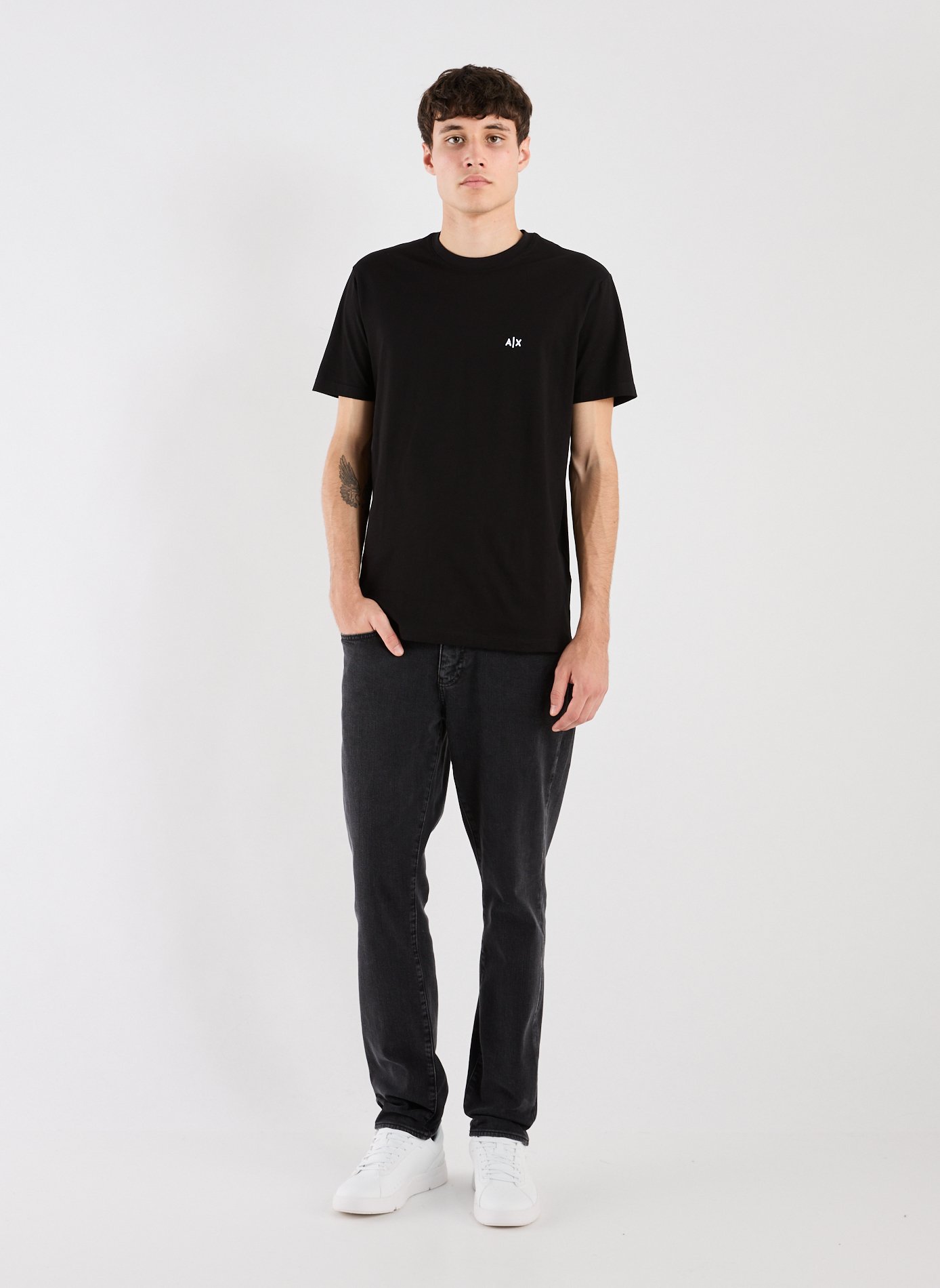 Straight-fit cotton T-shirt ARMANI EXCHANGE Black
