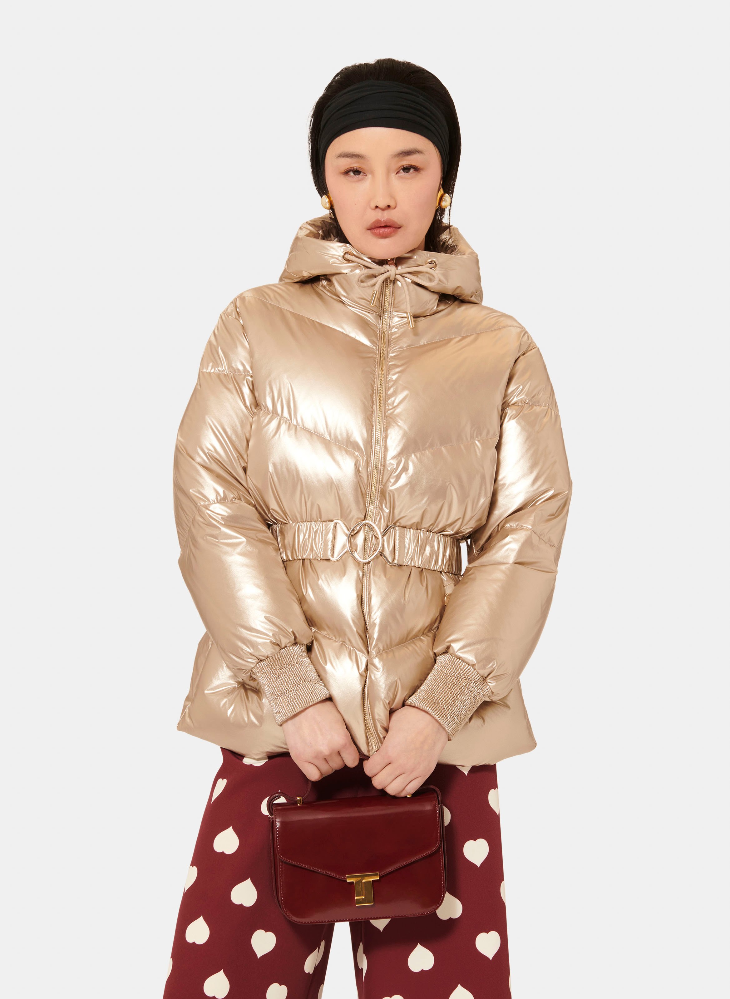 TARA JARMON Doudoune dina champagne Beige