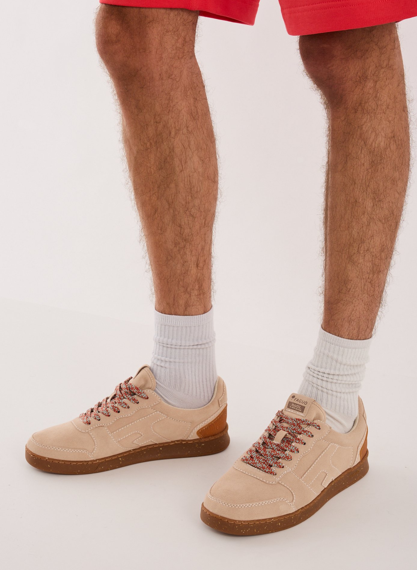 Baskets en cuir mélangé FAGUO Beige