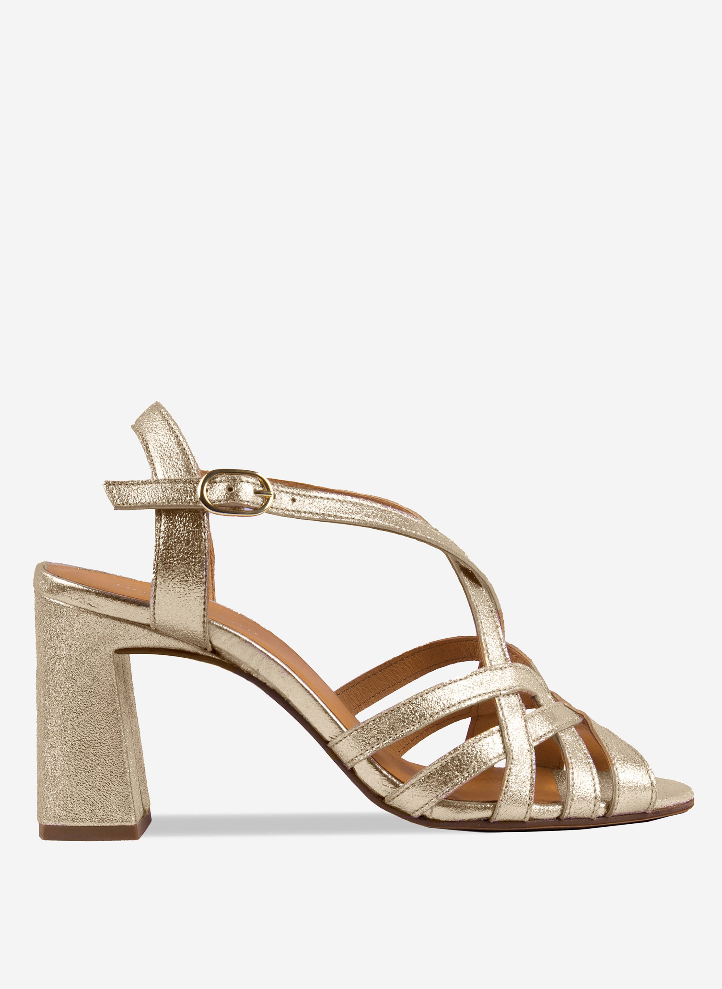 Sandales talon daphné cuir irisé JULES & JENN Doré