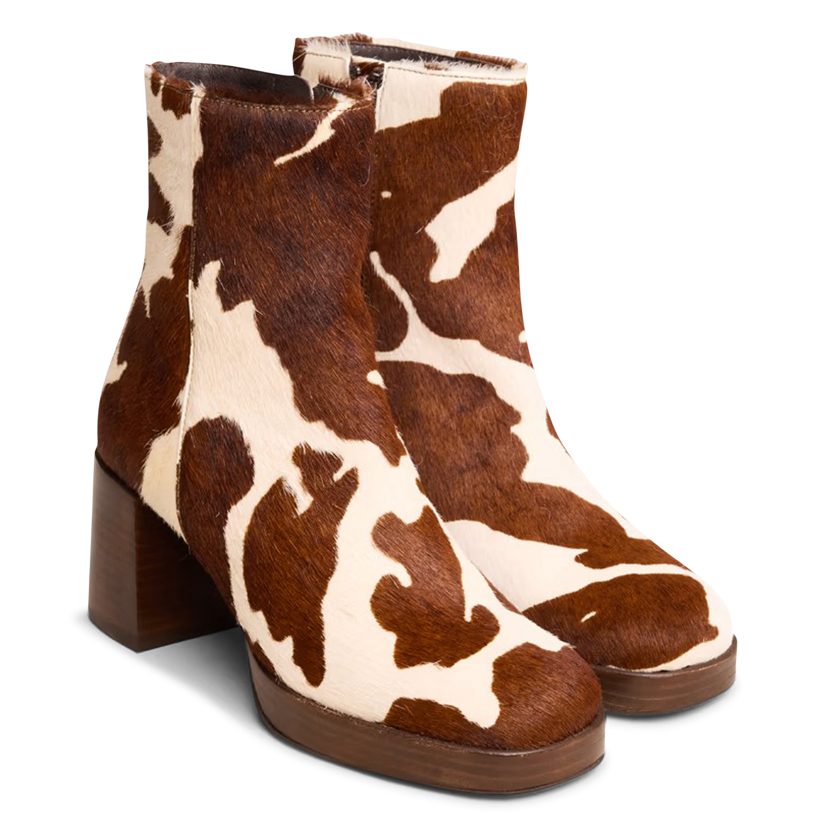 Bottines à talons en poulain vache vanves JONAK Marron