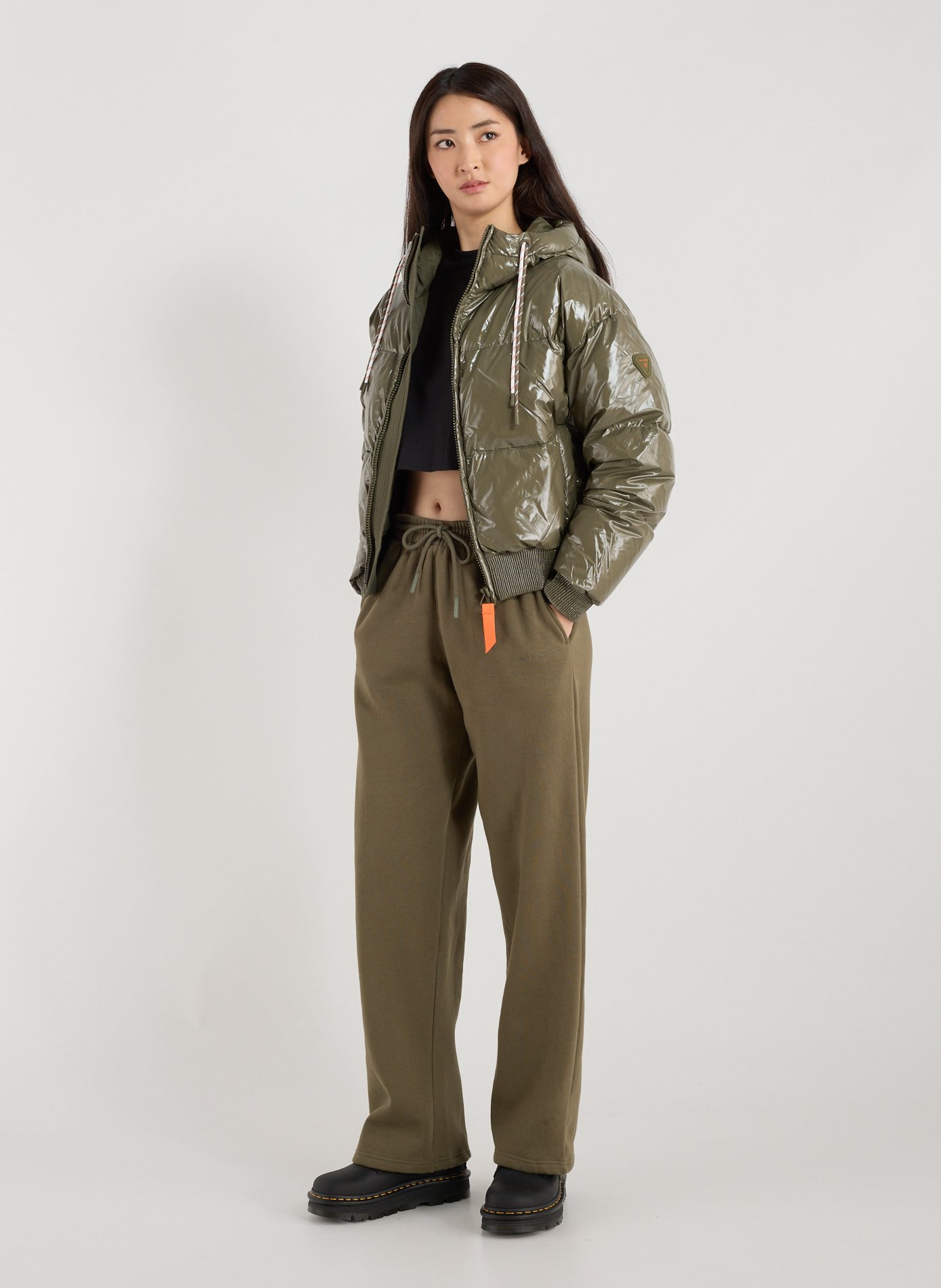 Straight sweatpants in blended cotton GERTRUDE ET GASTON Khaki