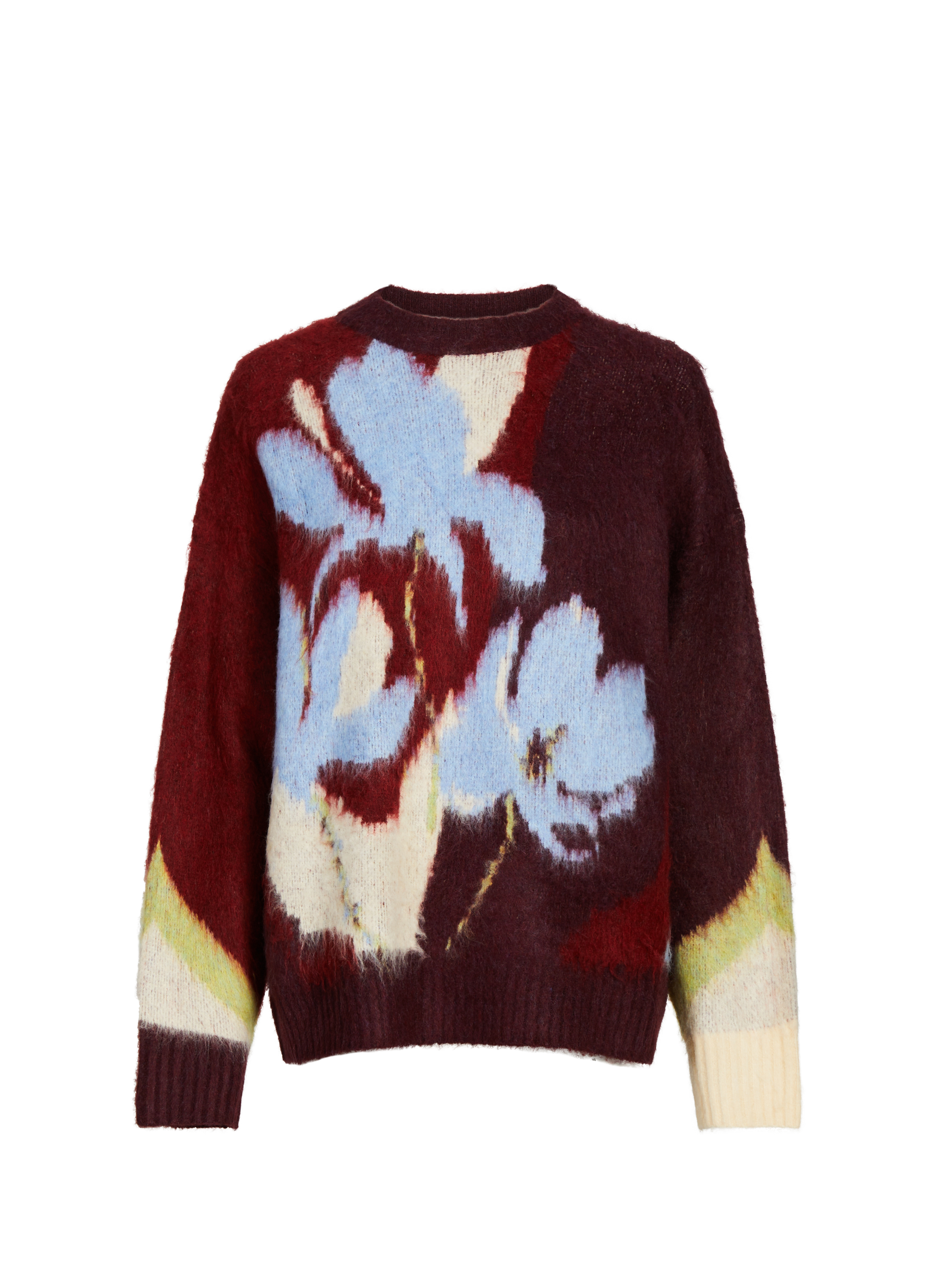 Pull ample fleuri à col rond TOPSHOP Rouge