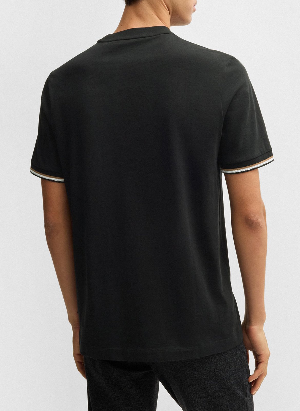 Tee-shirt col rond en coton BOSS Noir