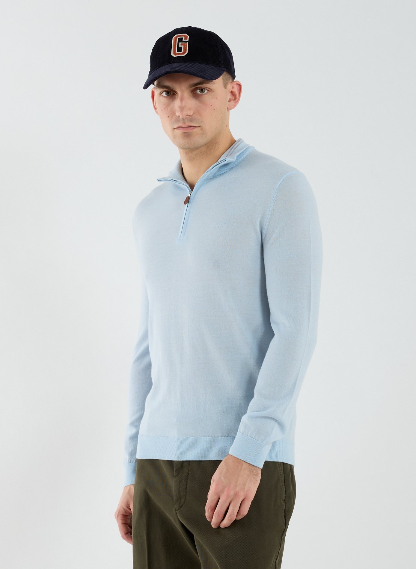 GANT Pull en laine mérinos Bleu