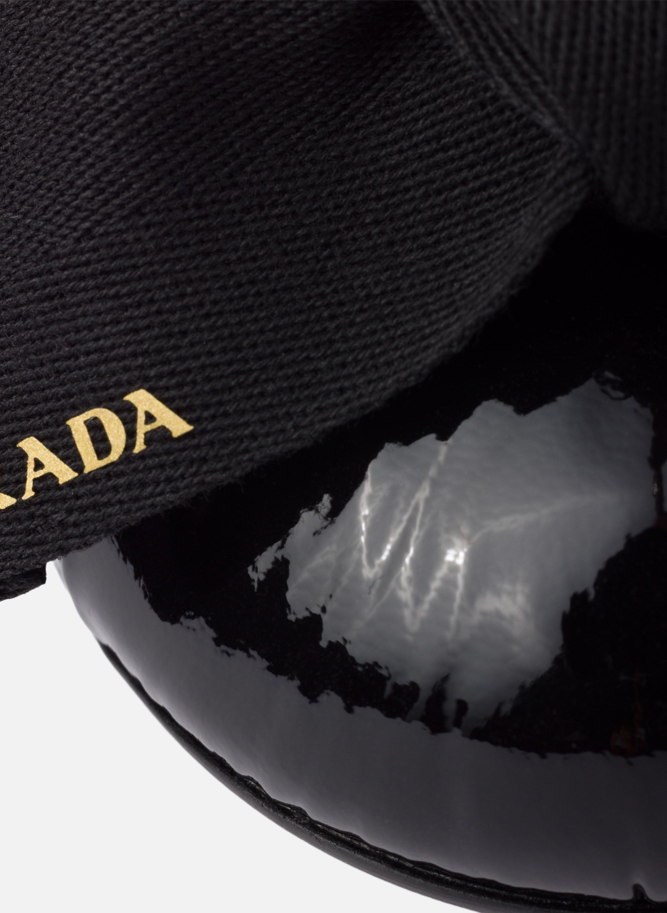 Ballerines en cuir verni avec nœud PRADA Noir