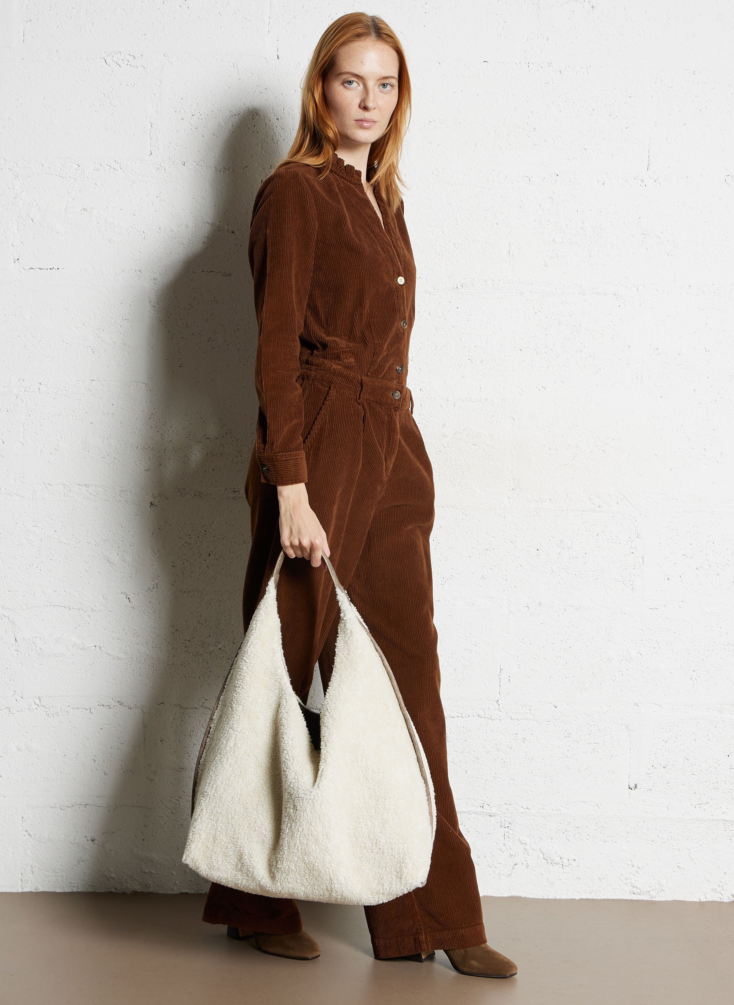 Sac hobo en cuir IKKS Blanc