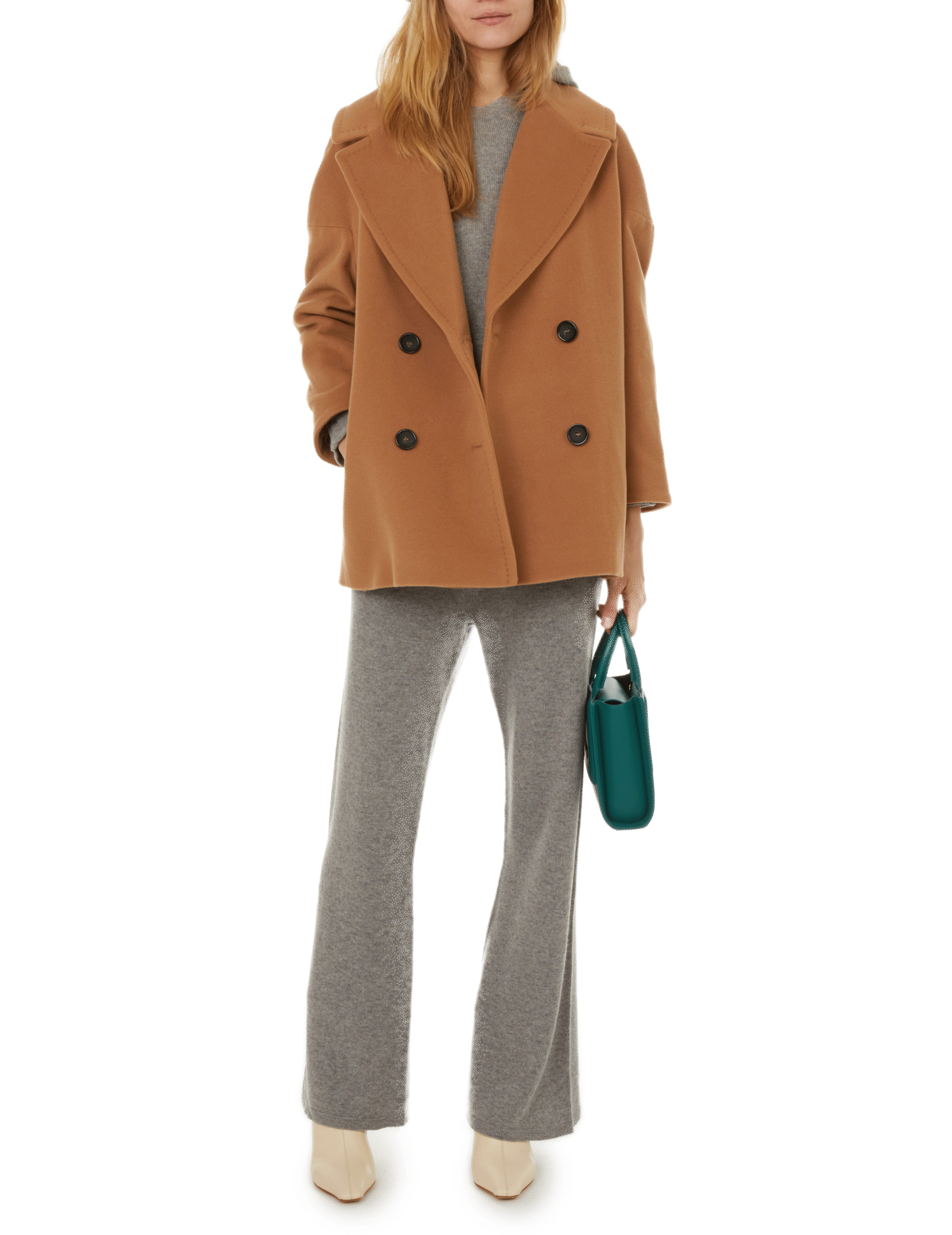 Short coat in blended cashmere THE SOCIAL SUNDAY Brown