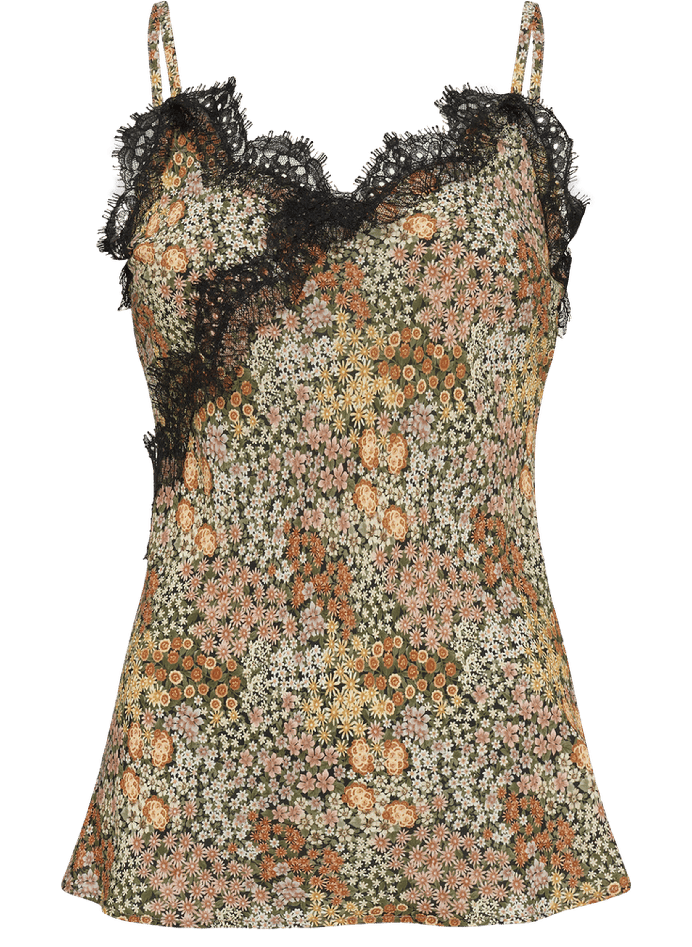 Top fleuri à fines bretelles et dentelle - chessa GERARD DAREL Rose