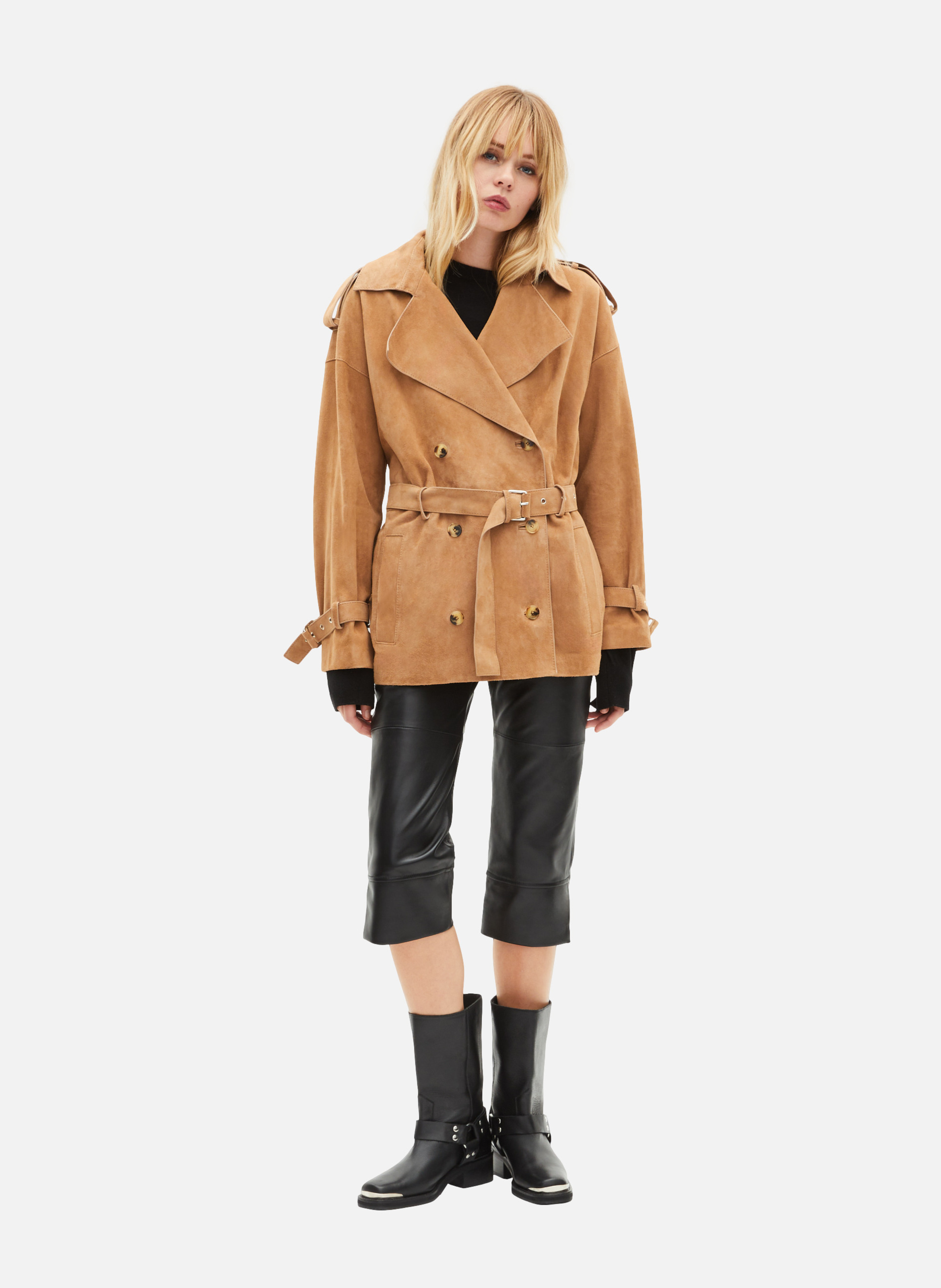 Blouson en cuir THE KOOPLES Beige