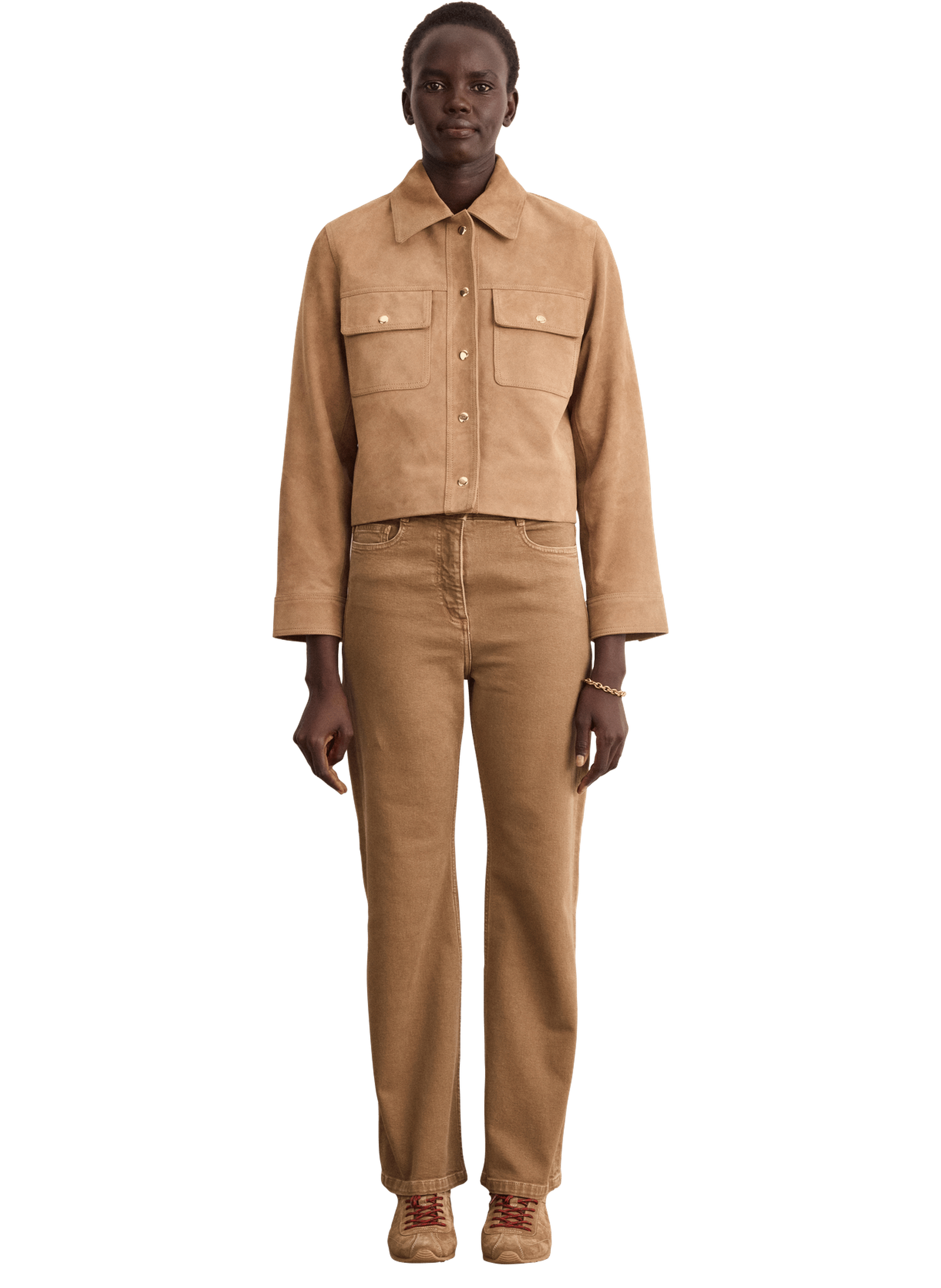 Blouson en cuir velours - jenna PABLO Beige