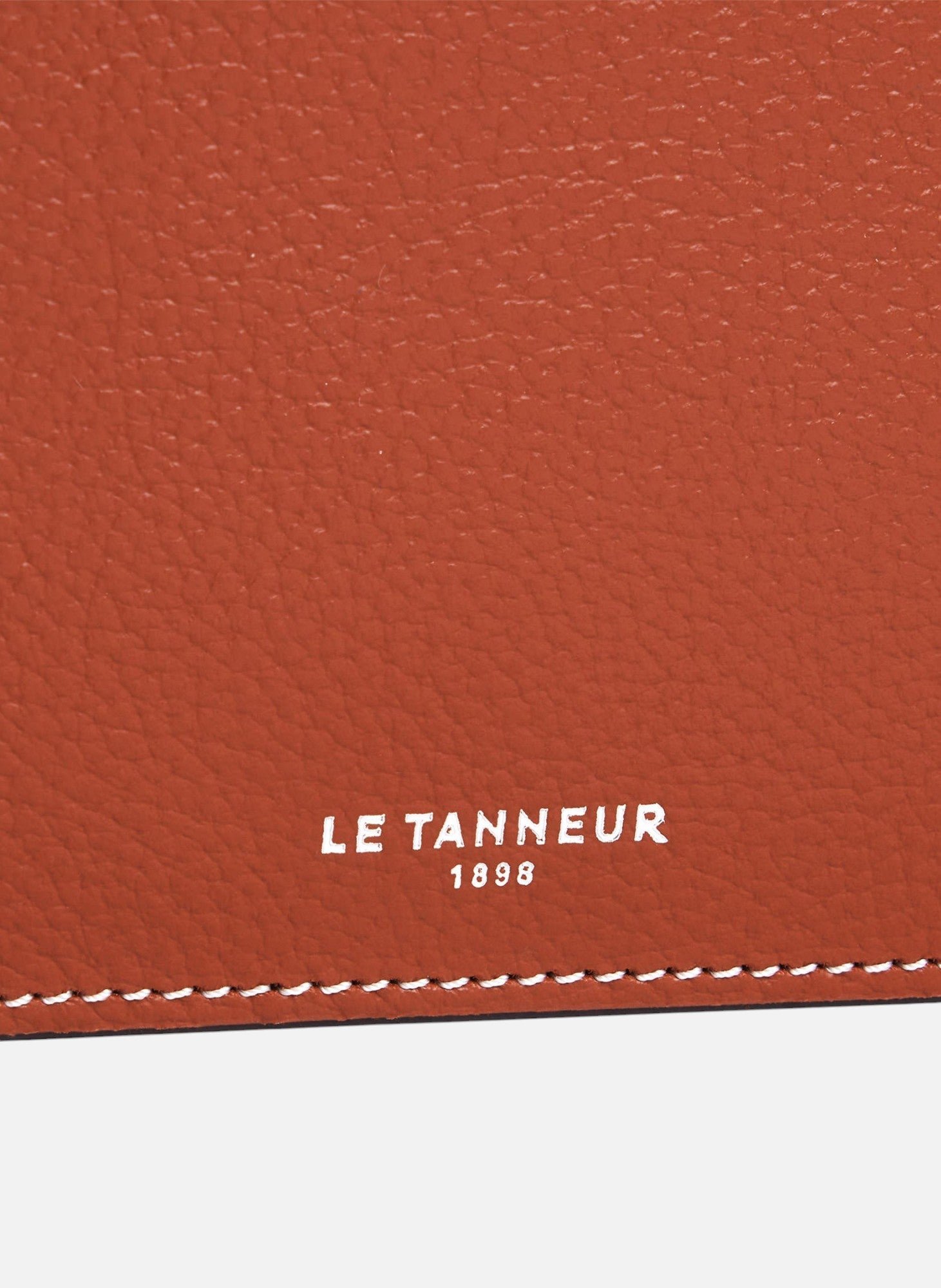 Porte cartes avec poche billets emile en cuir grainé LE TANNEUR Marron