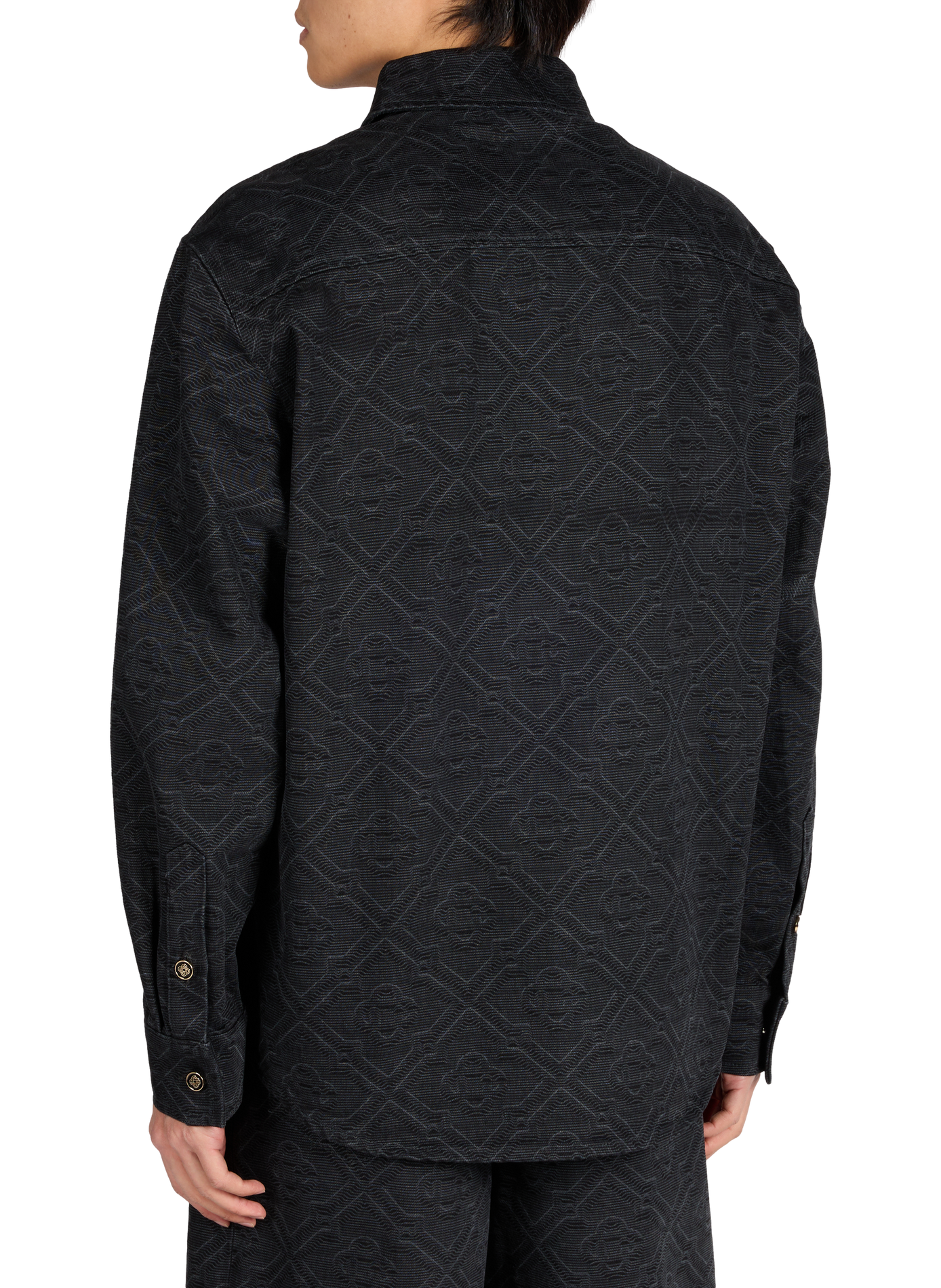 Chemise droite brodée en coton CASABLANCA PARIS Noir