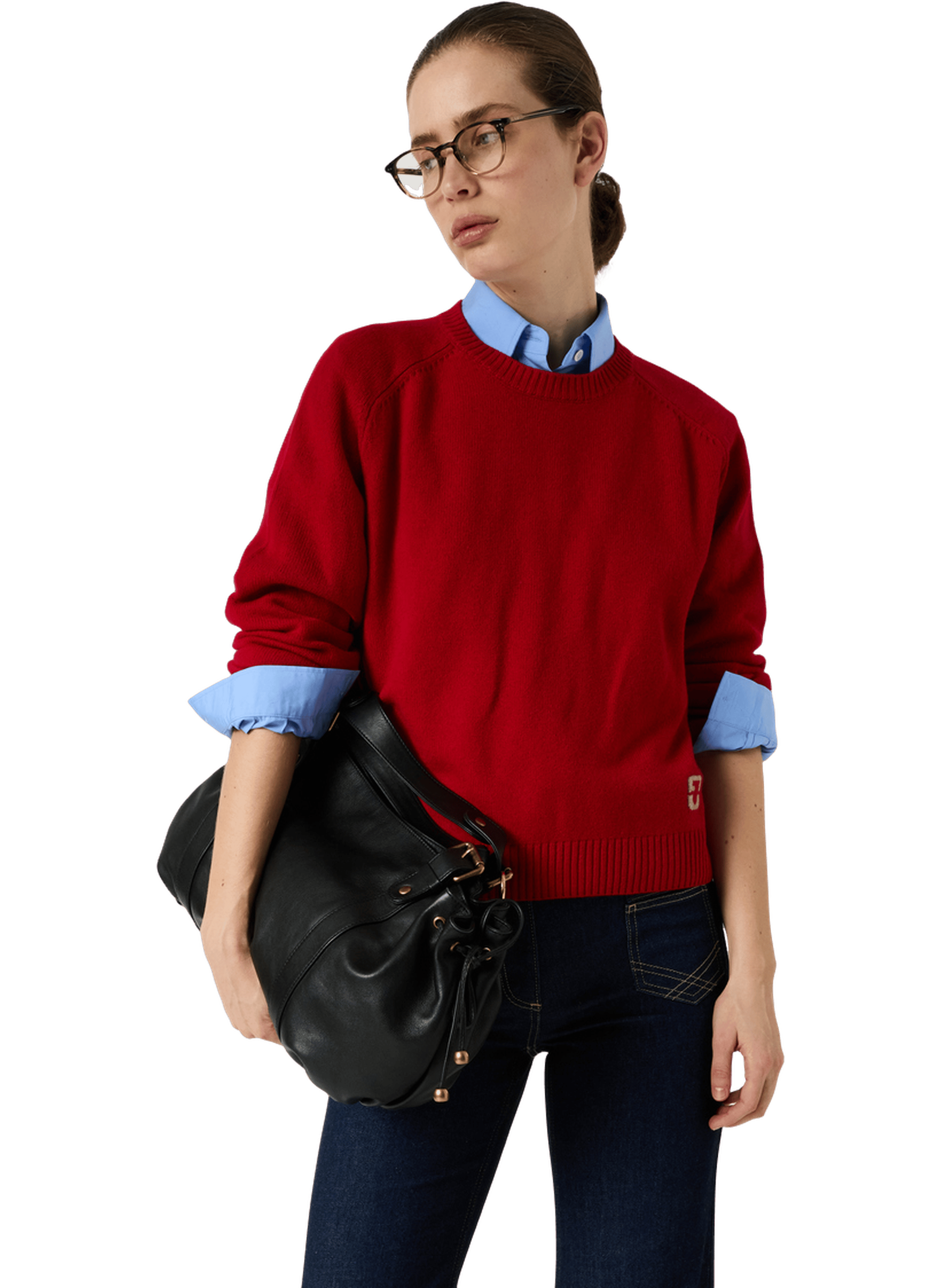 Pull à col rond en laine GERARD DAREL Rouge