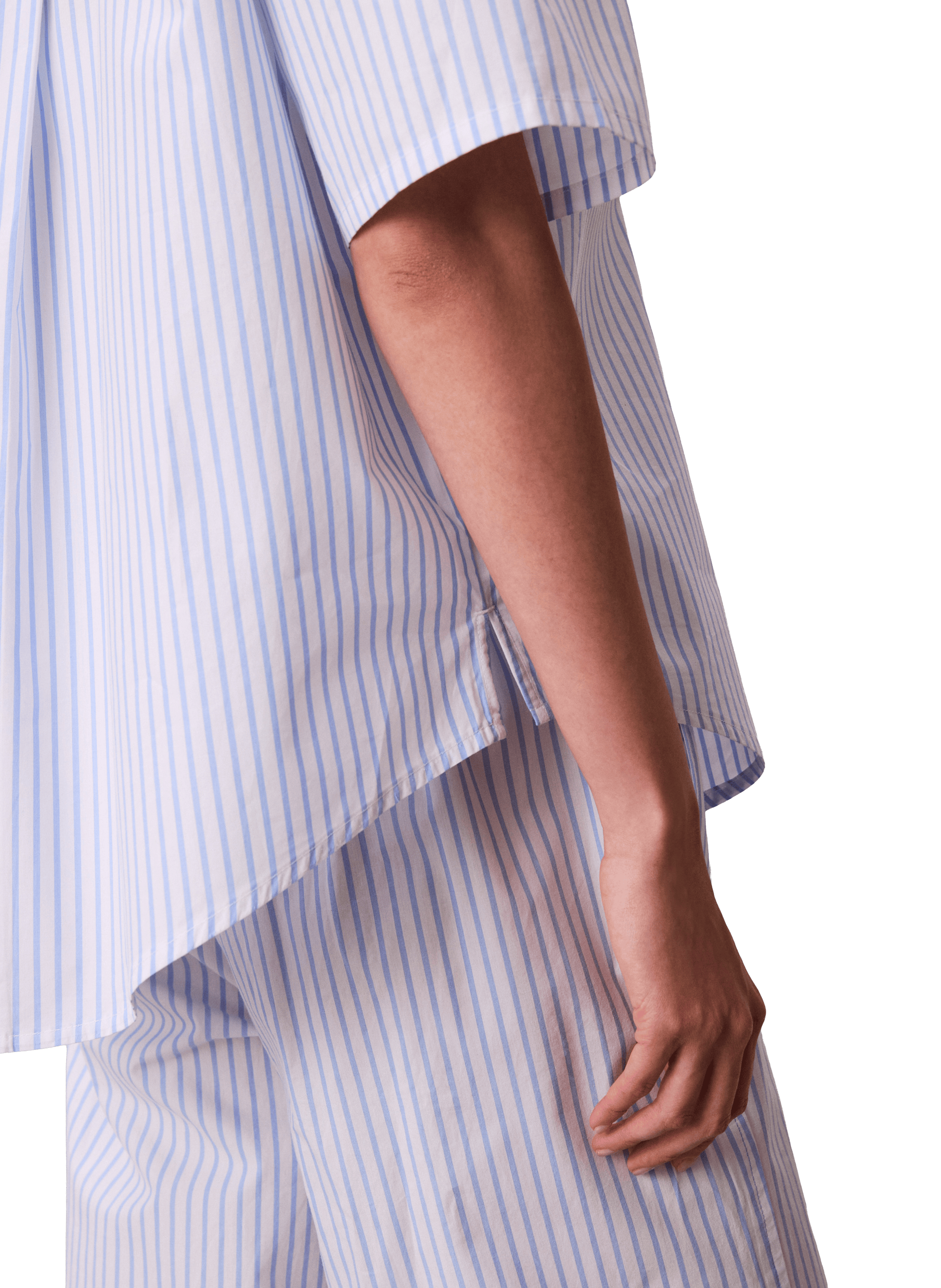 Short striped cotton nightdress CALVIN KLEIN Blue