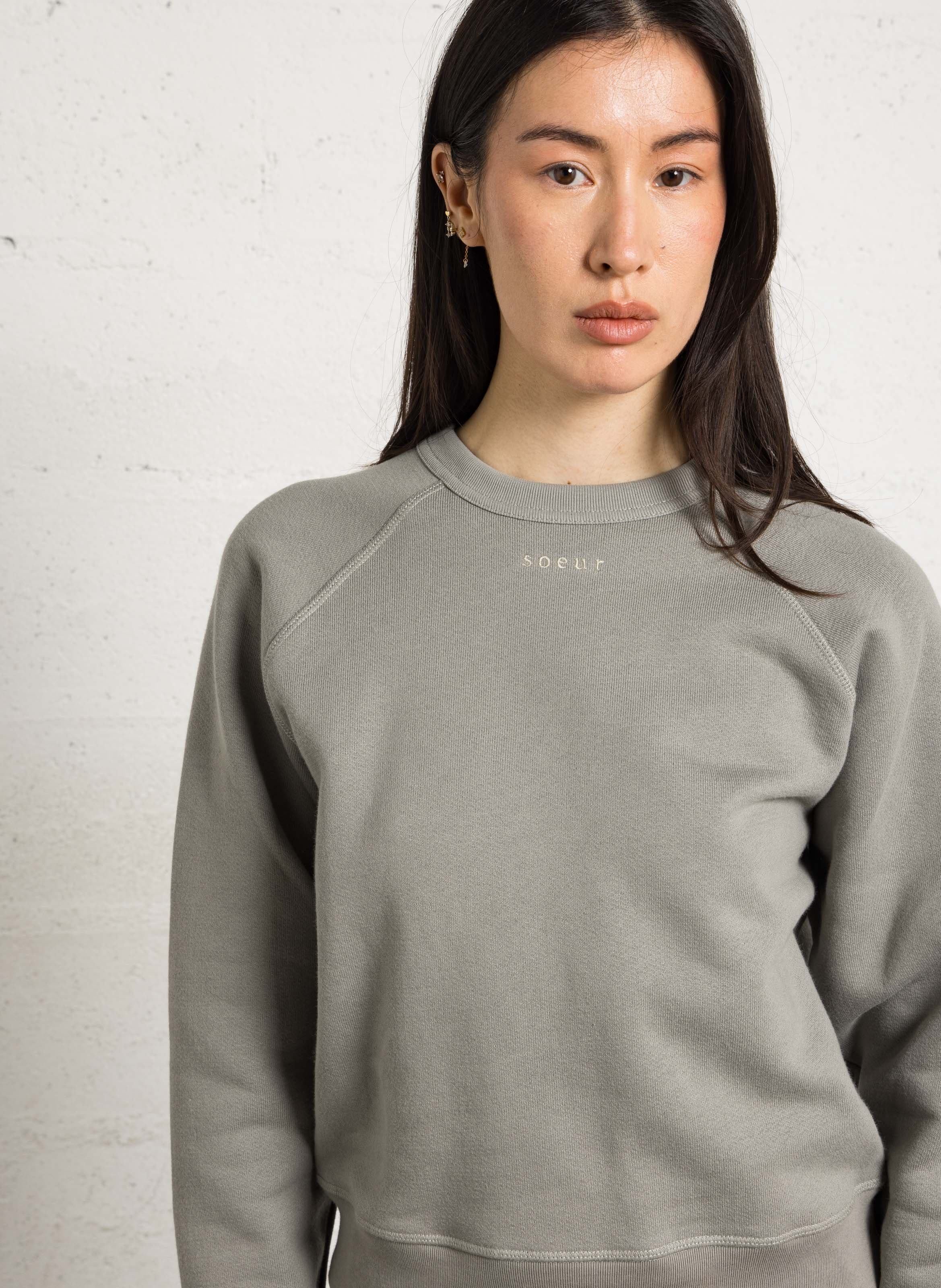 Sweat droit en coton bio artemis SOEUR Gris
