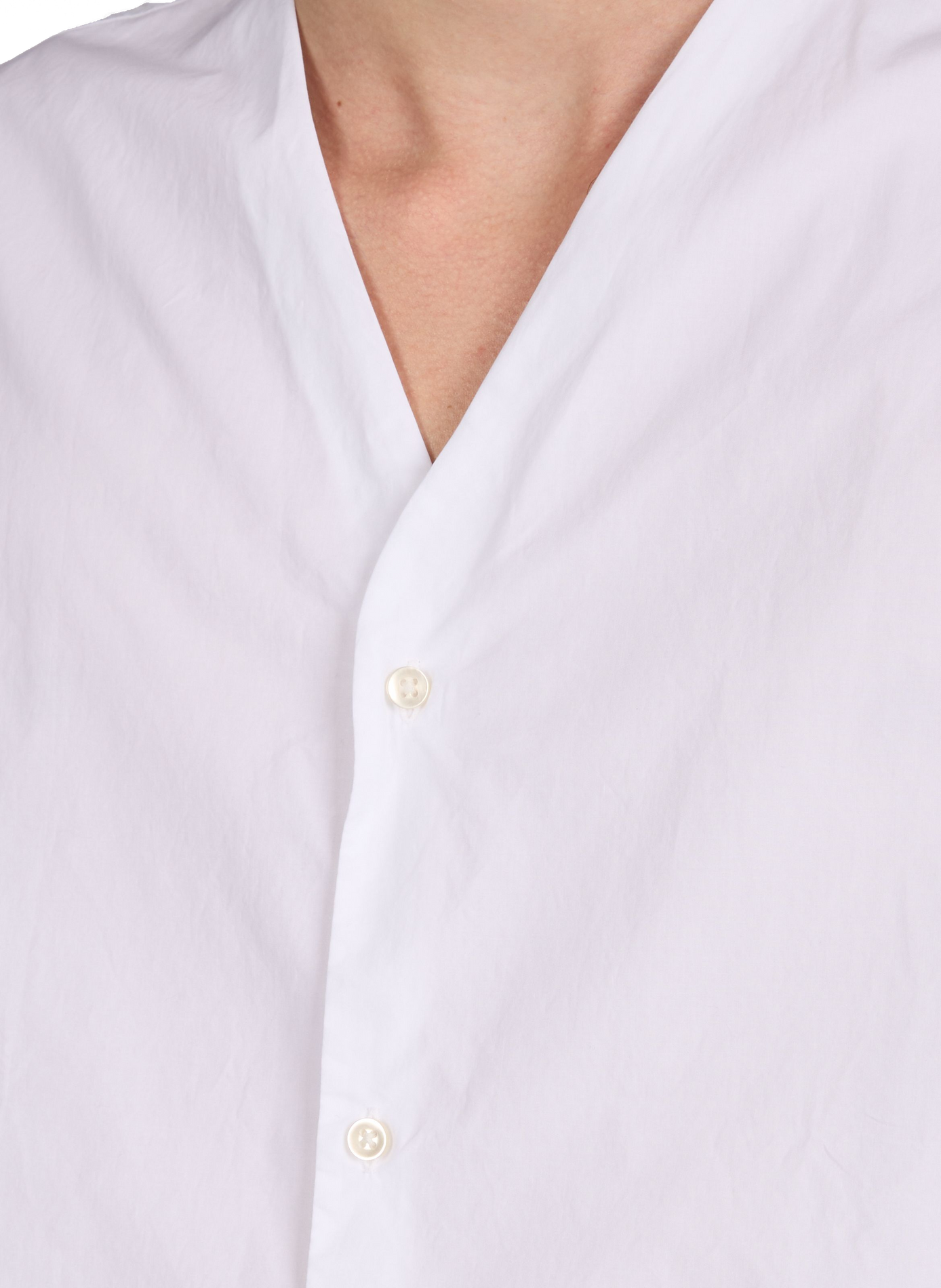 Chemise encolure V en coton OFFICINE GENERALE Blanc