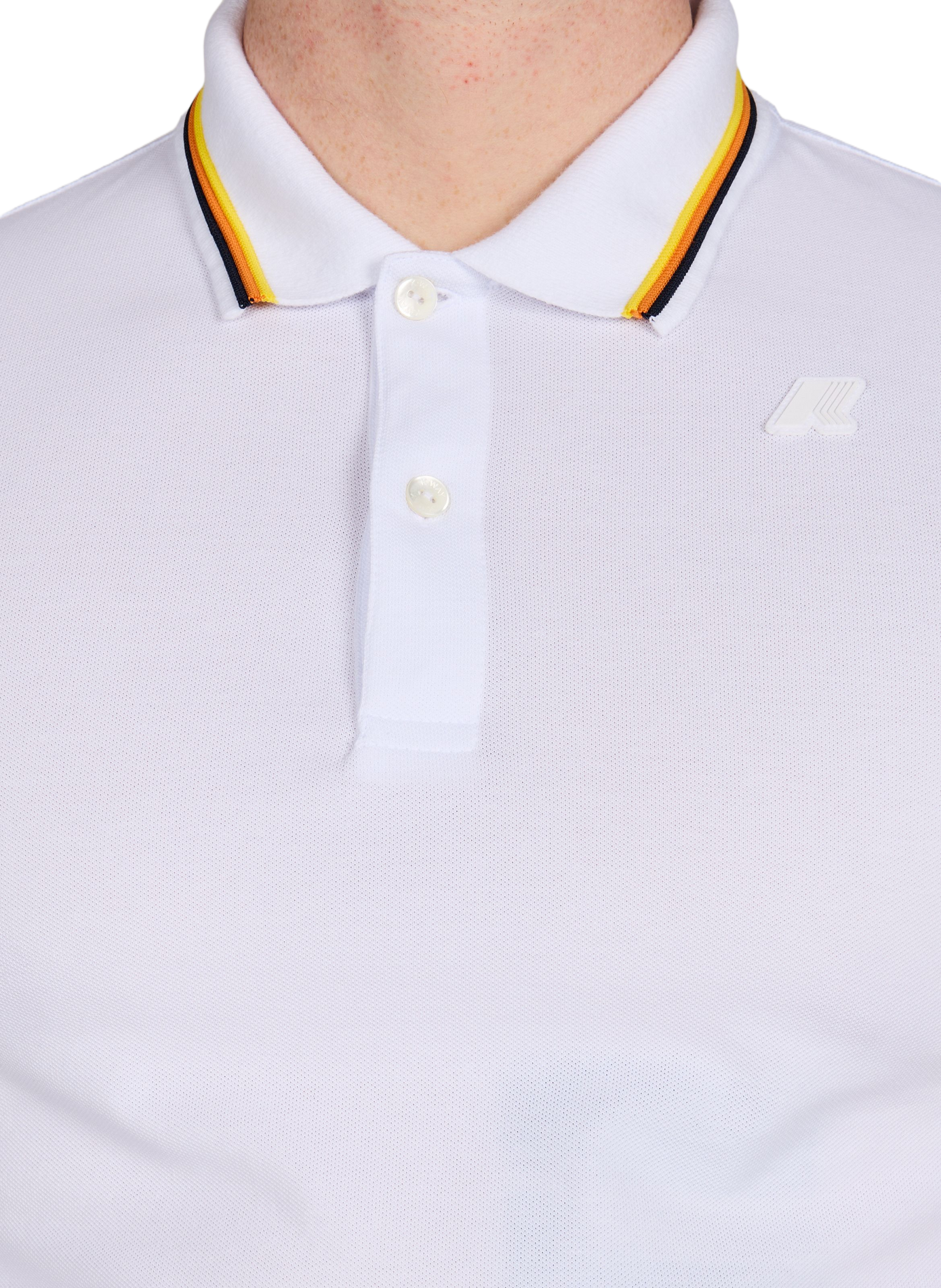Polo manches courtes en coton mélangé K-WAY Blanc
