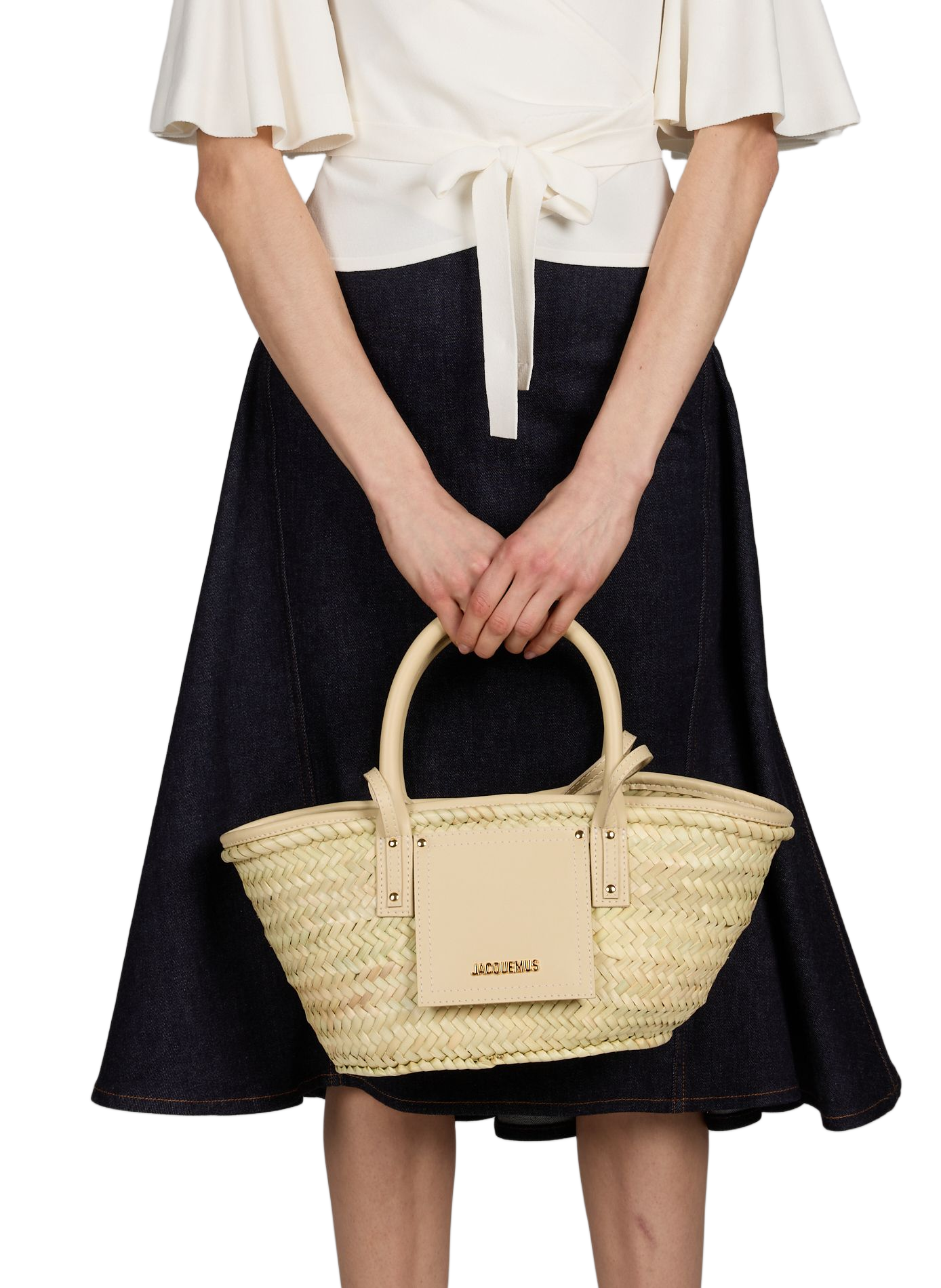 Le petit panier Soli en cuir et palmier JACQUEMUS Multicolore