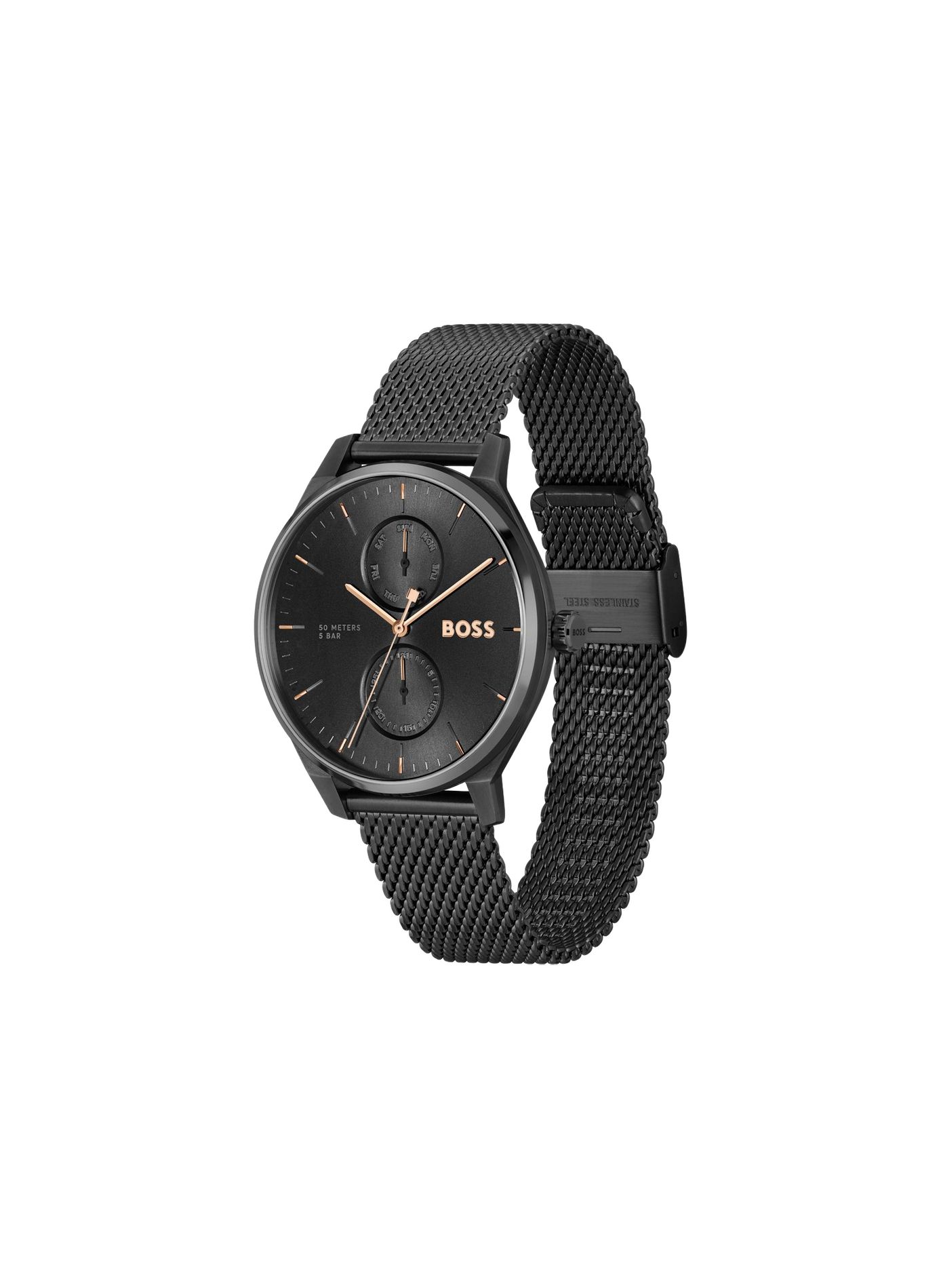 Montre quartz Tyler en acier inoxydable BOSS MONTRES Noir