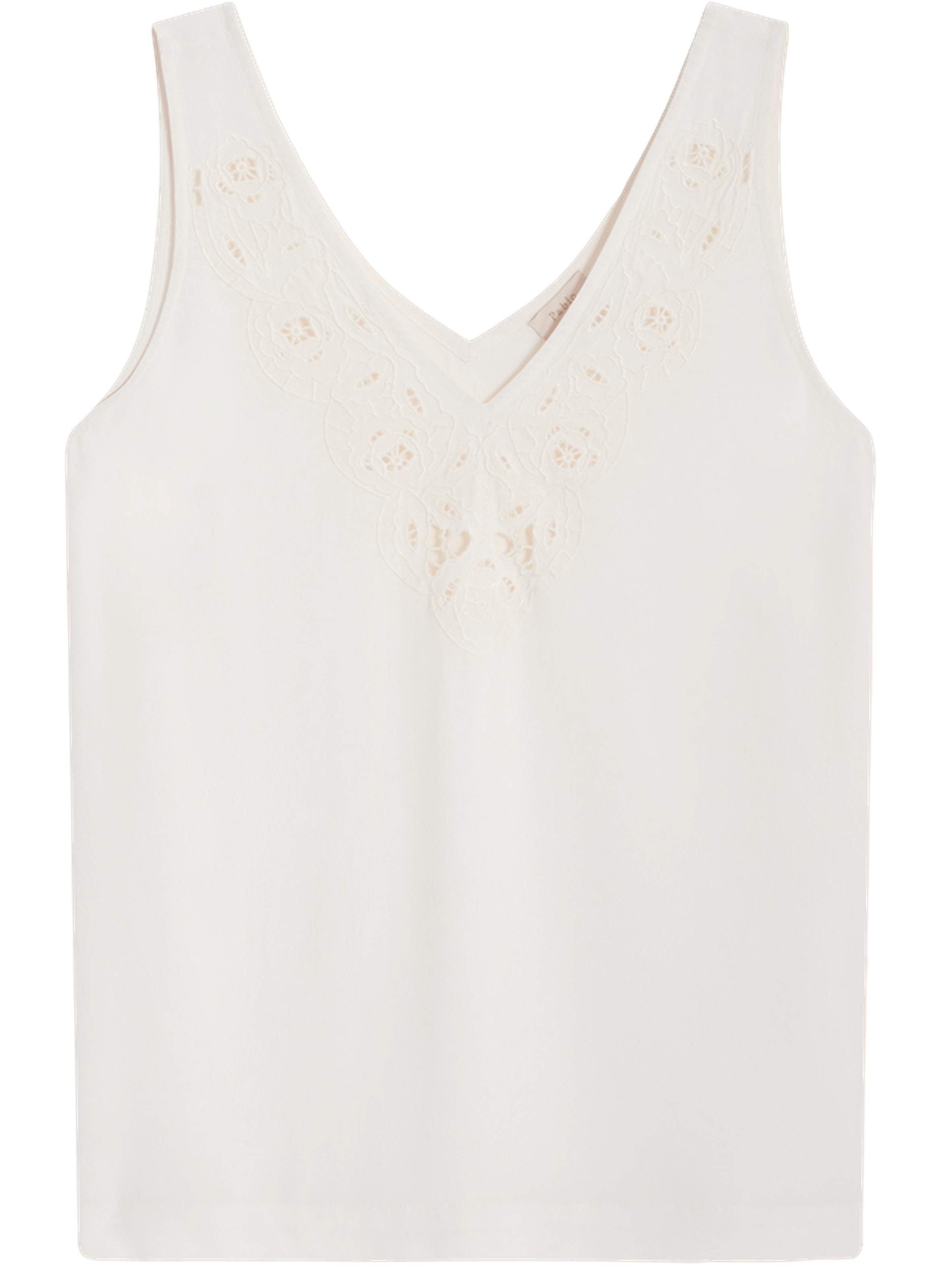 Top fluide à dentelle - christelle PABLO Beige