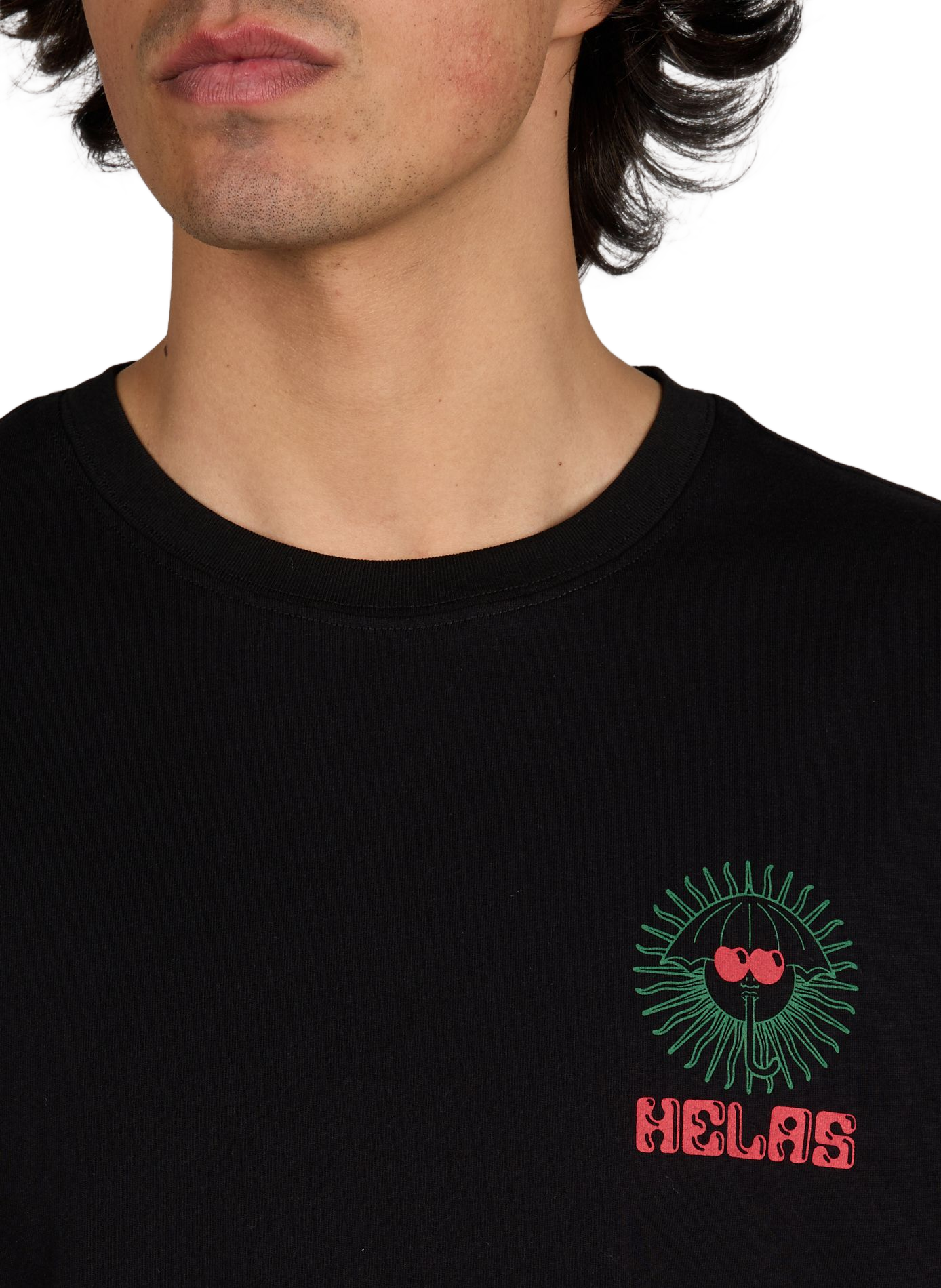 Printed Ibiz Tee cotton T-shirt HELAS CAPS Black