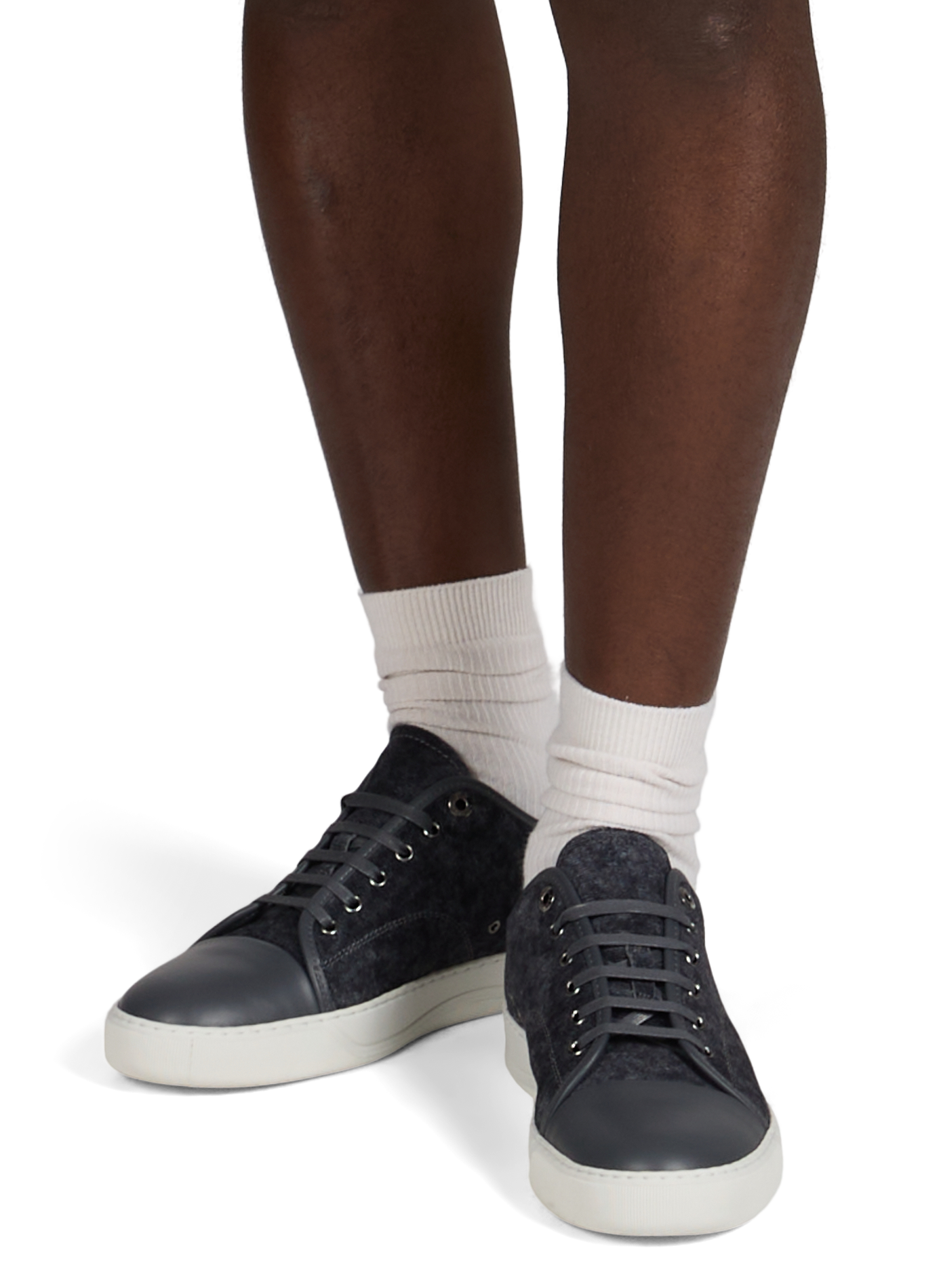 Zapatillas bajas Dbb1 de cuero de ternera LANVIN Gris