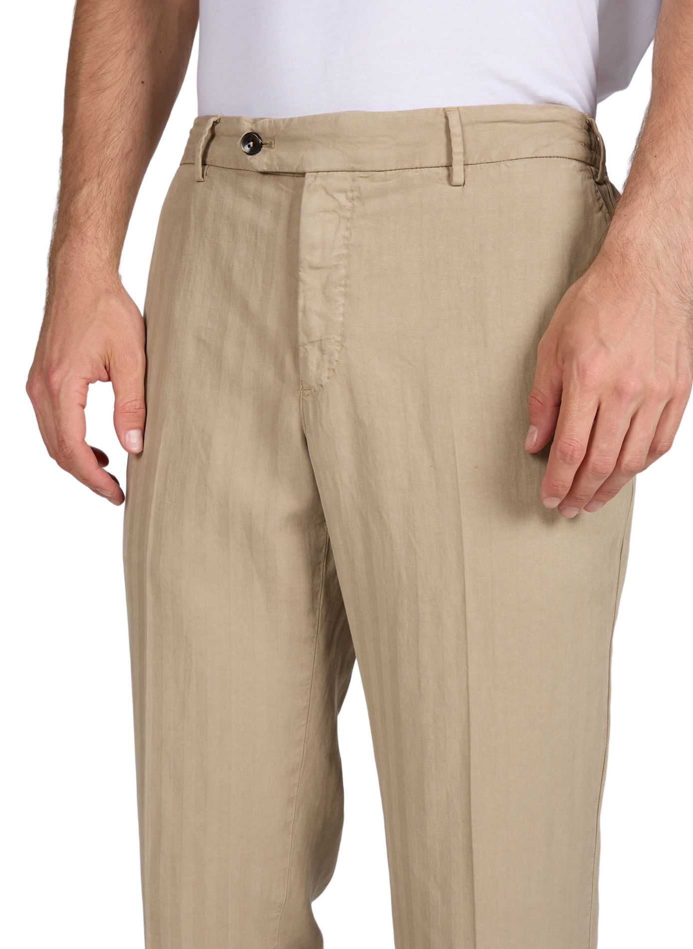 Trousers with ties PT01 Beige