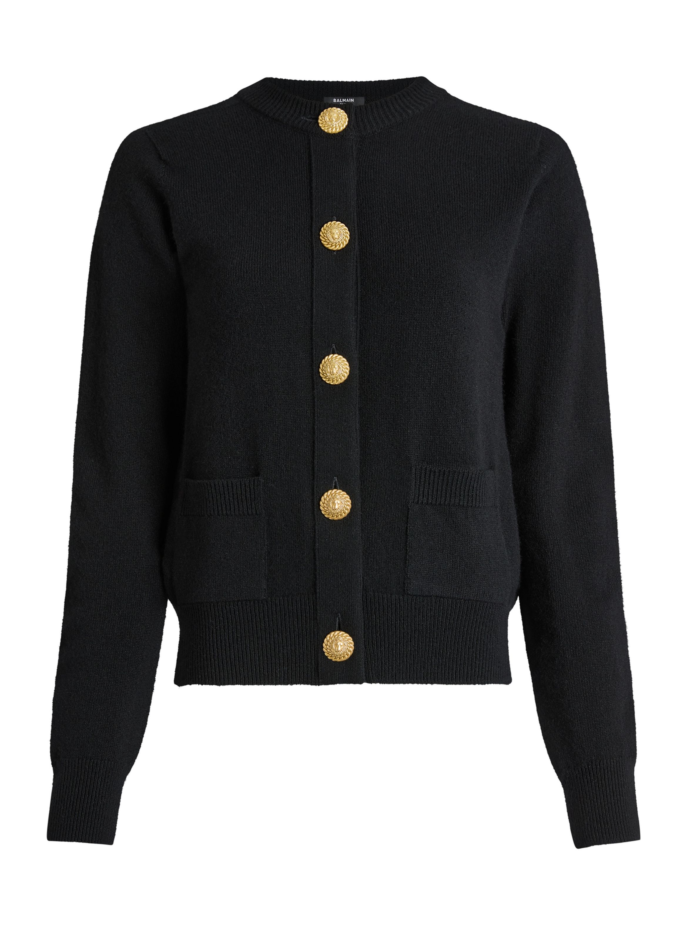 Cardigan en éco-cachemire BALMAIN Noir