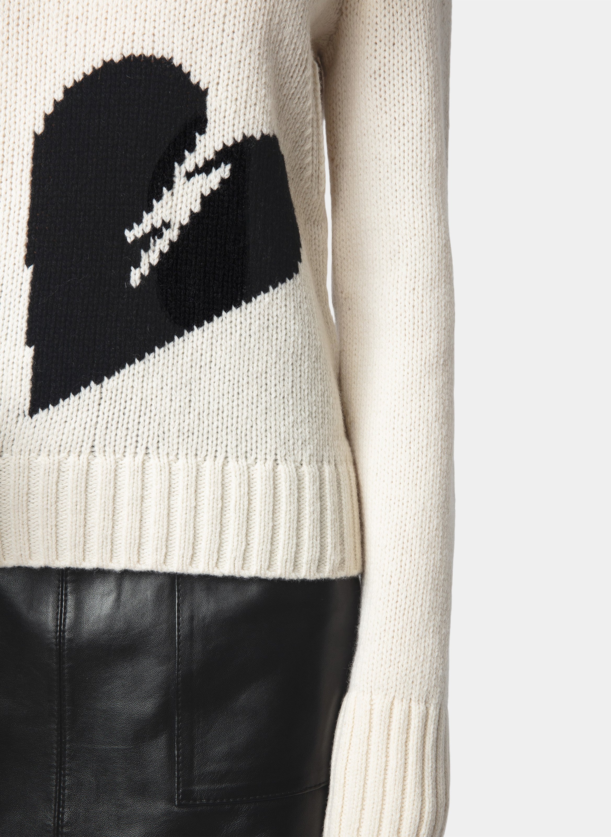 Pull droit en laine jacquard almy ZADIG&VOLTAIRE Beige
