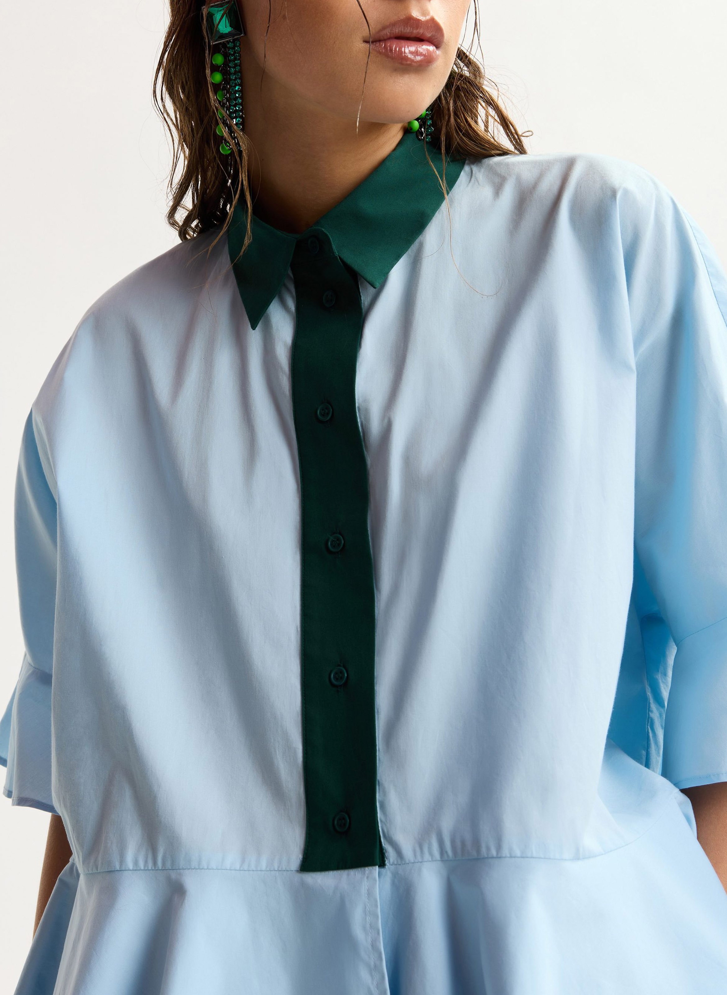 Chemise oversize col classique en coton kaylee ESSENTIEL ANTWERP Bleu
