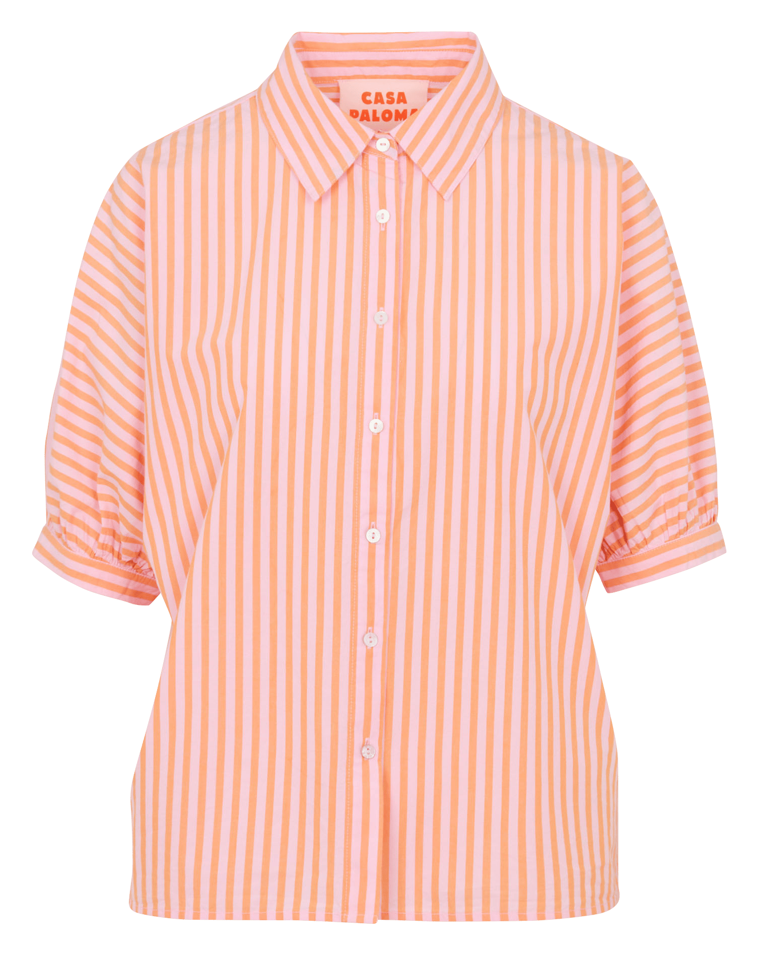 Chemise oversize col classique en coton rayé domenico MAISON 123 Orange