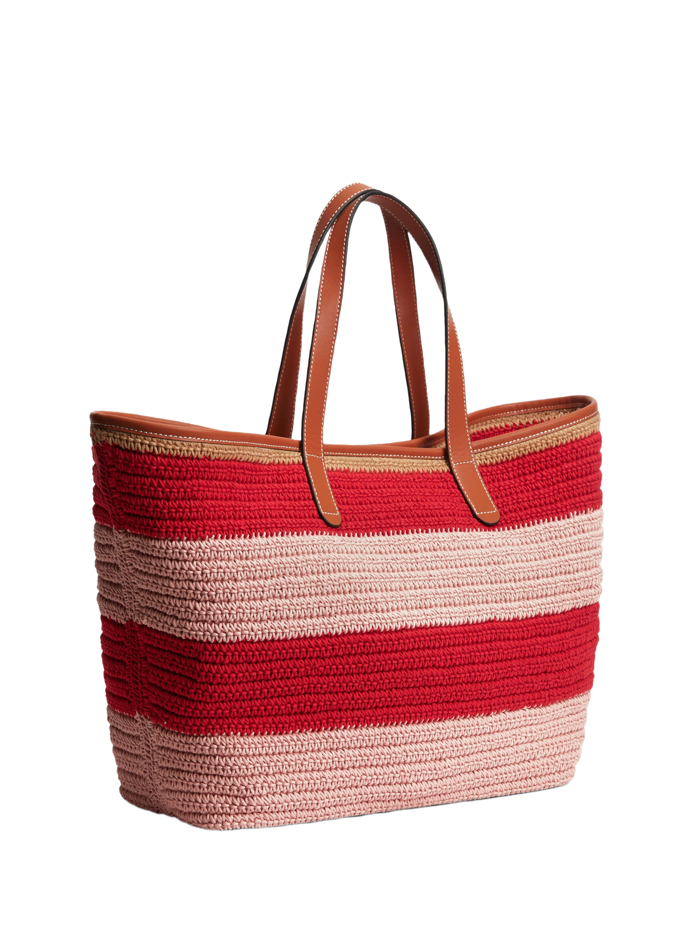 Striped tote bag with embroidered logo in cotton TOMMY HILFIGER Multicolour