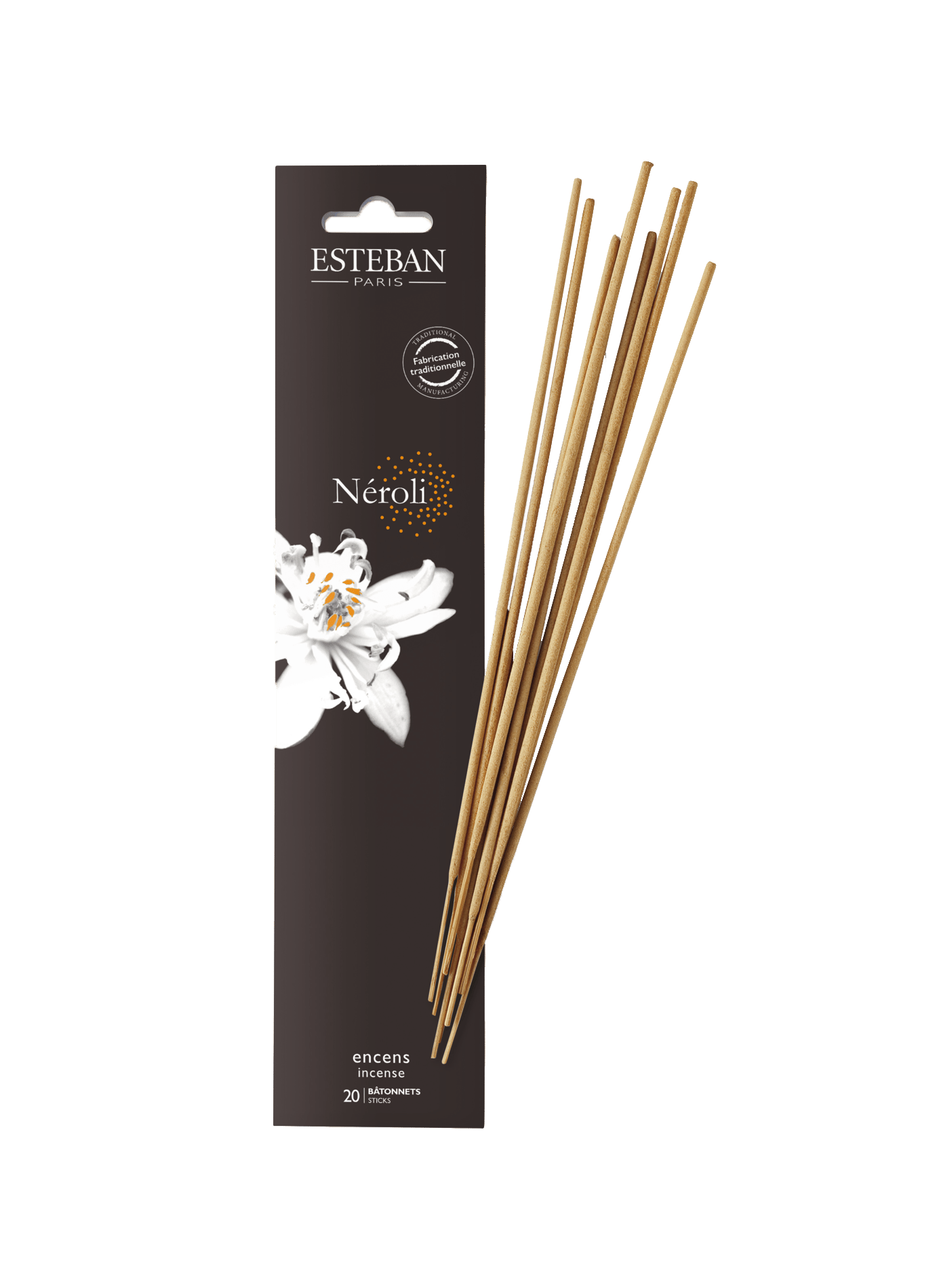 20 bâtonnets d'encens indiens Neroli ESTEBAN Marron
