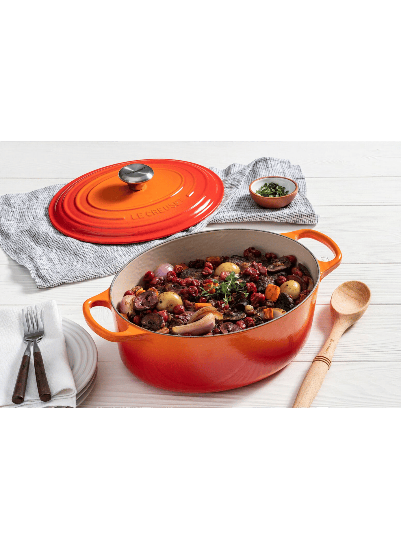 Ovale gusseiserner Schmortopf mit Emaillebeschichtung LE CREUSET Orange