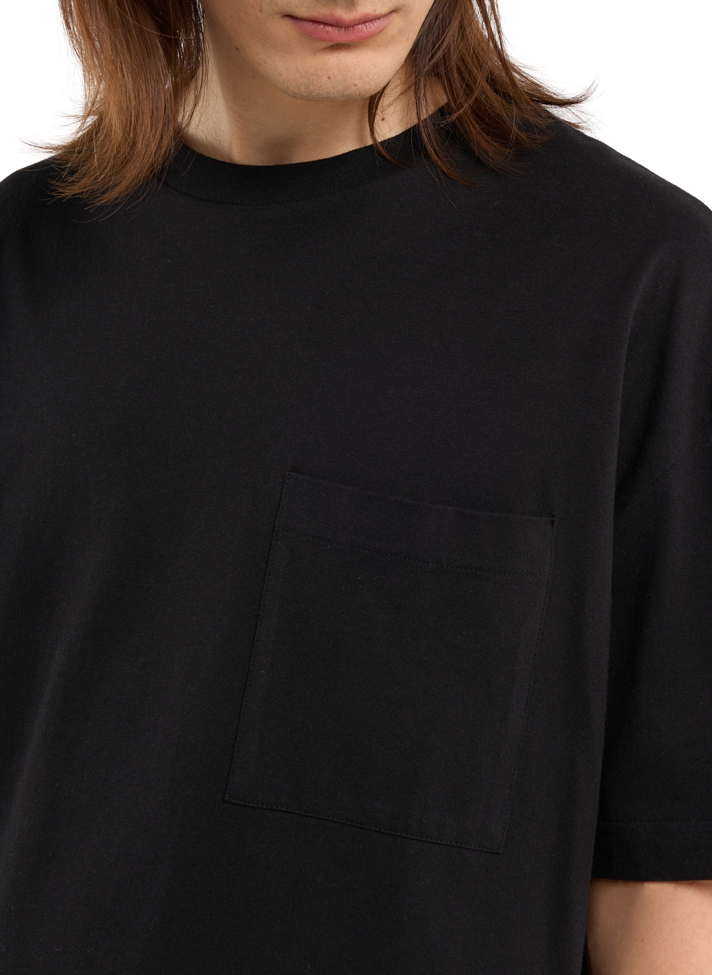 T-shirt Bart met ronde hals van katoen SAISON 1865 Zwart