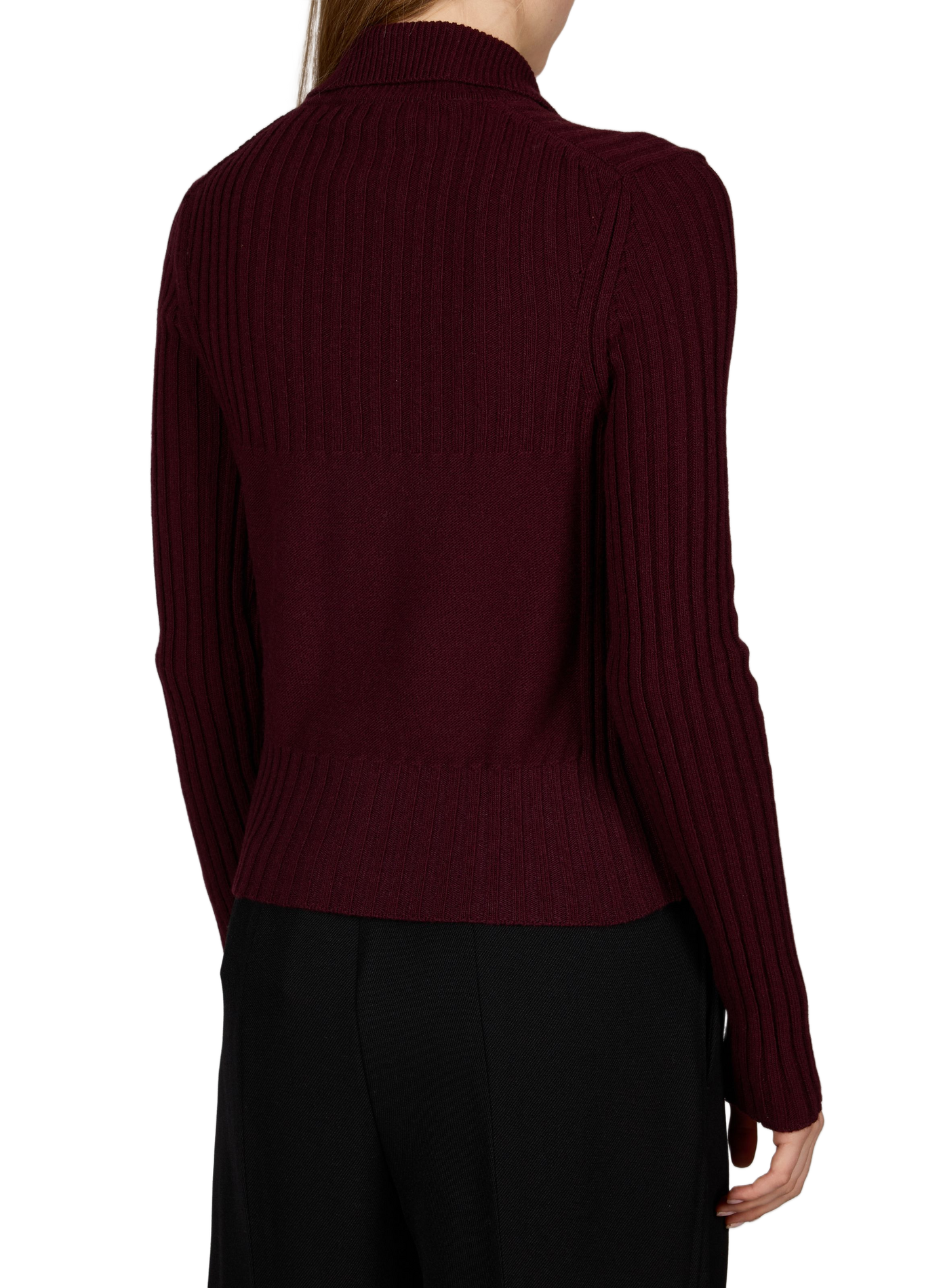 Zip-up wool blend sweater VICTORIA BECKHAM Red