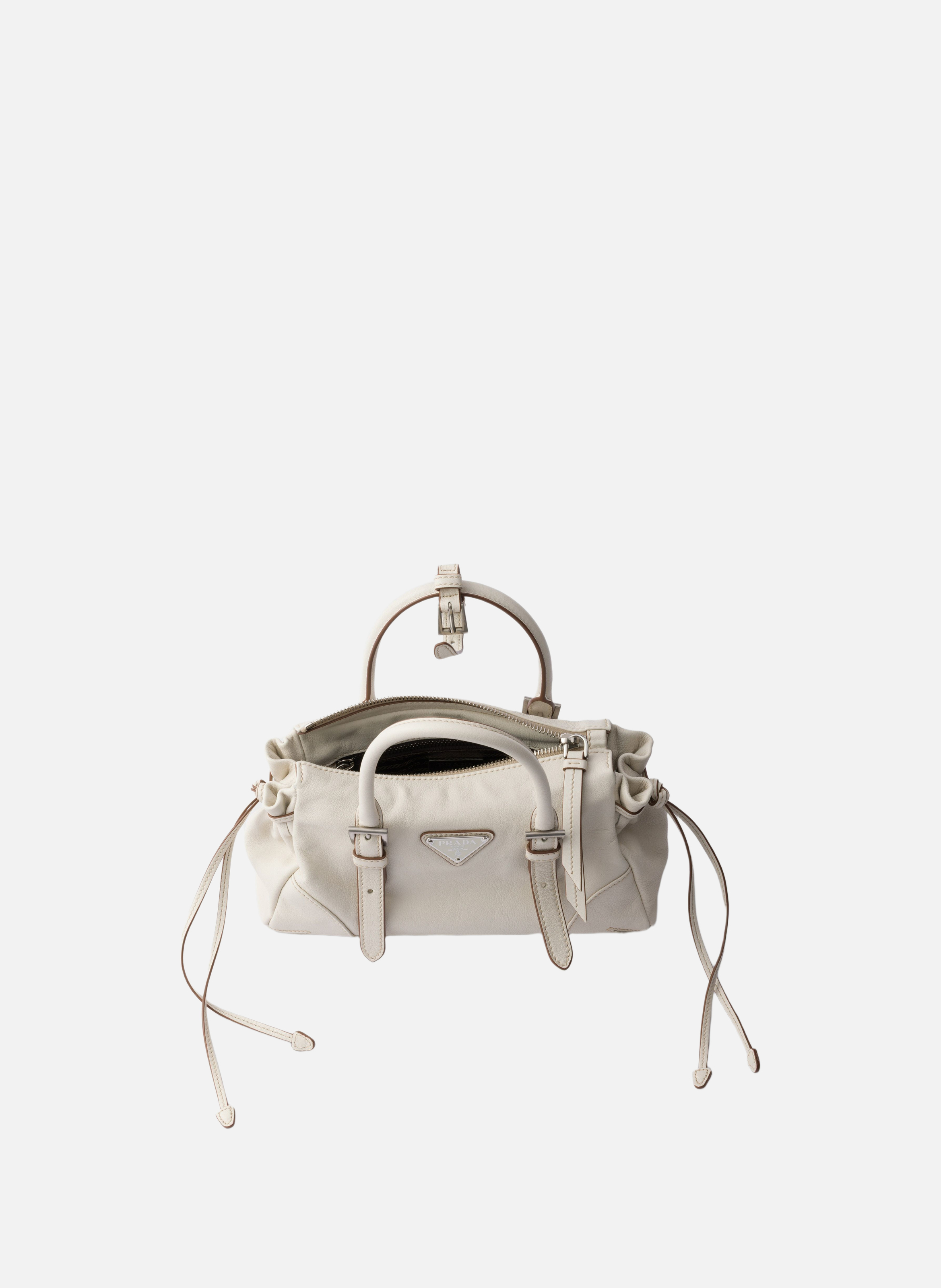 Petit sac prada karin en cuir PRADA Blanc