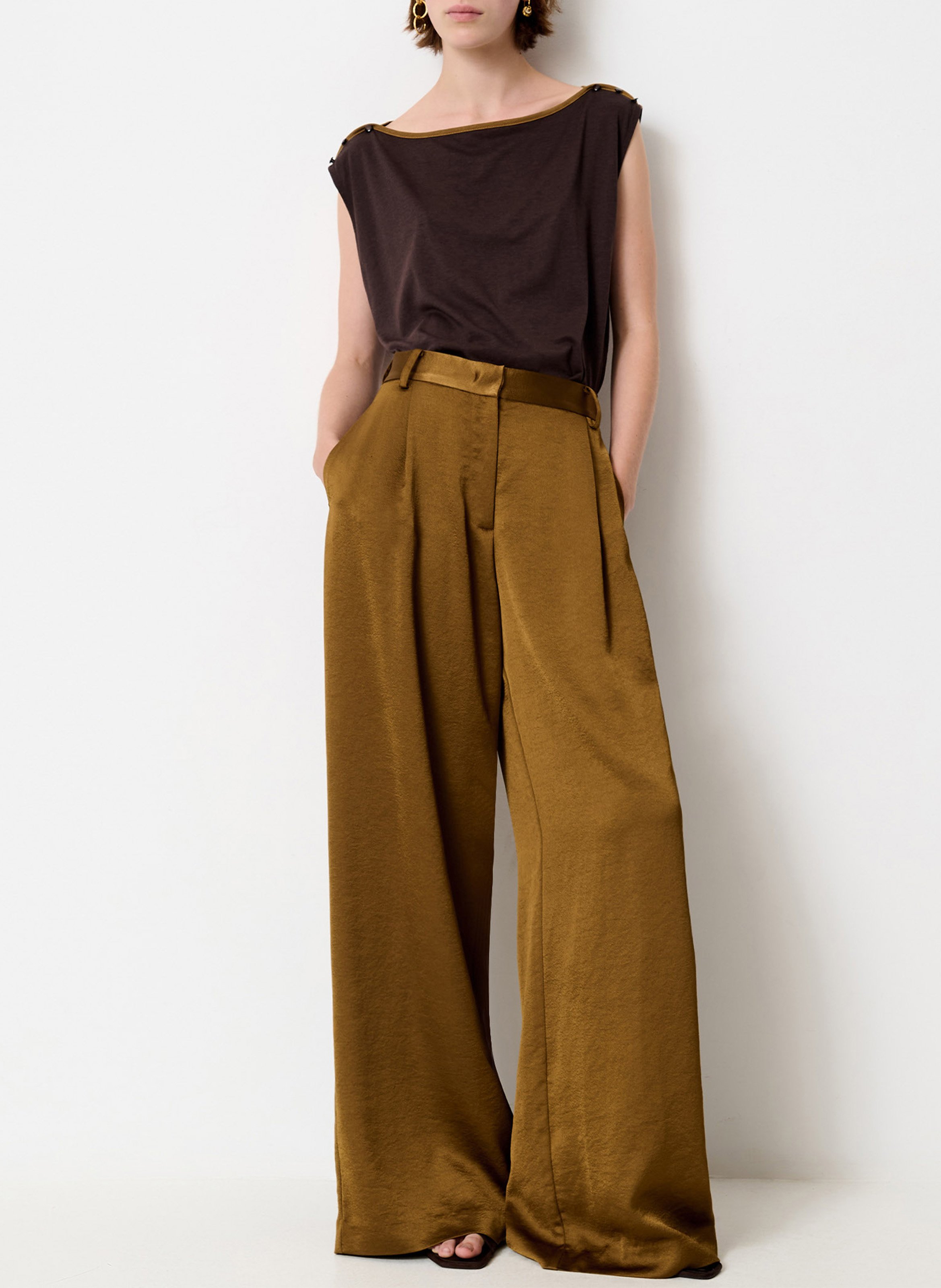 Top sans manches uni damari SESSUN Marron