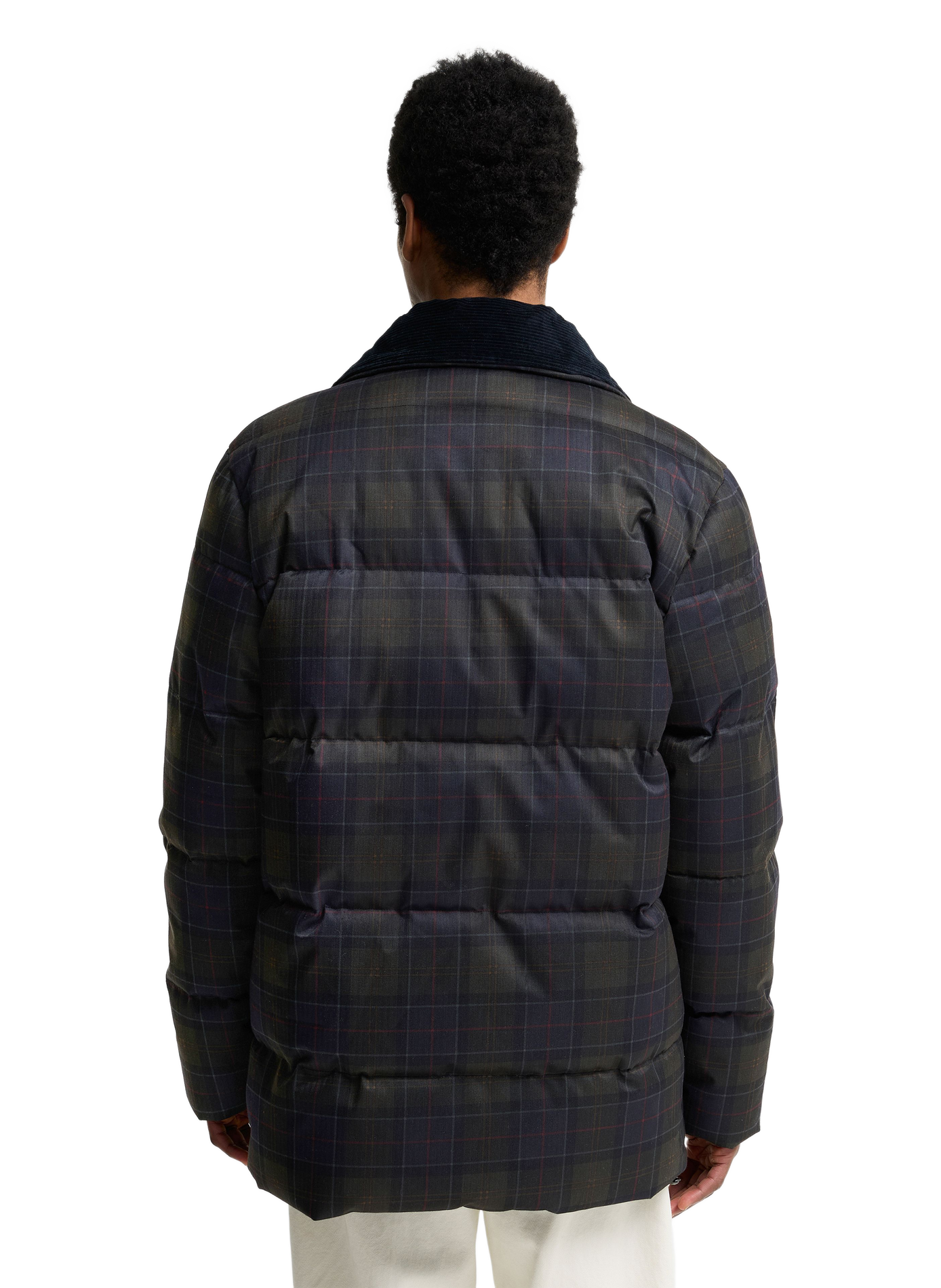 Straight checkered high-neck down jacket BARBOUR Multicolour