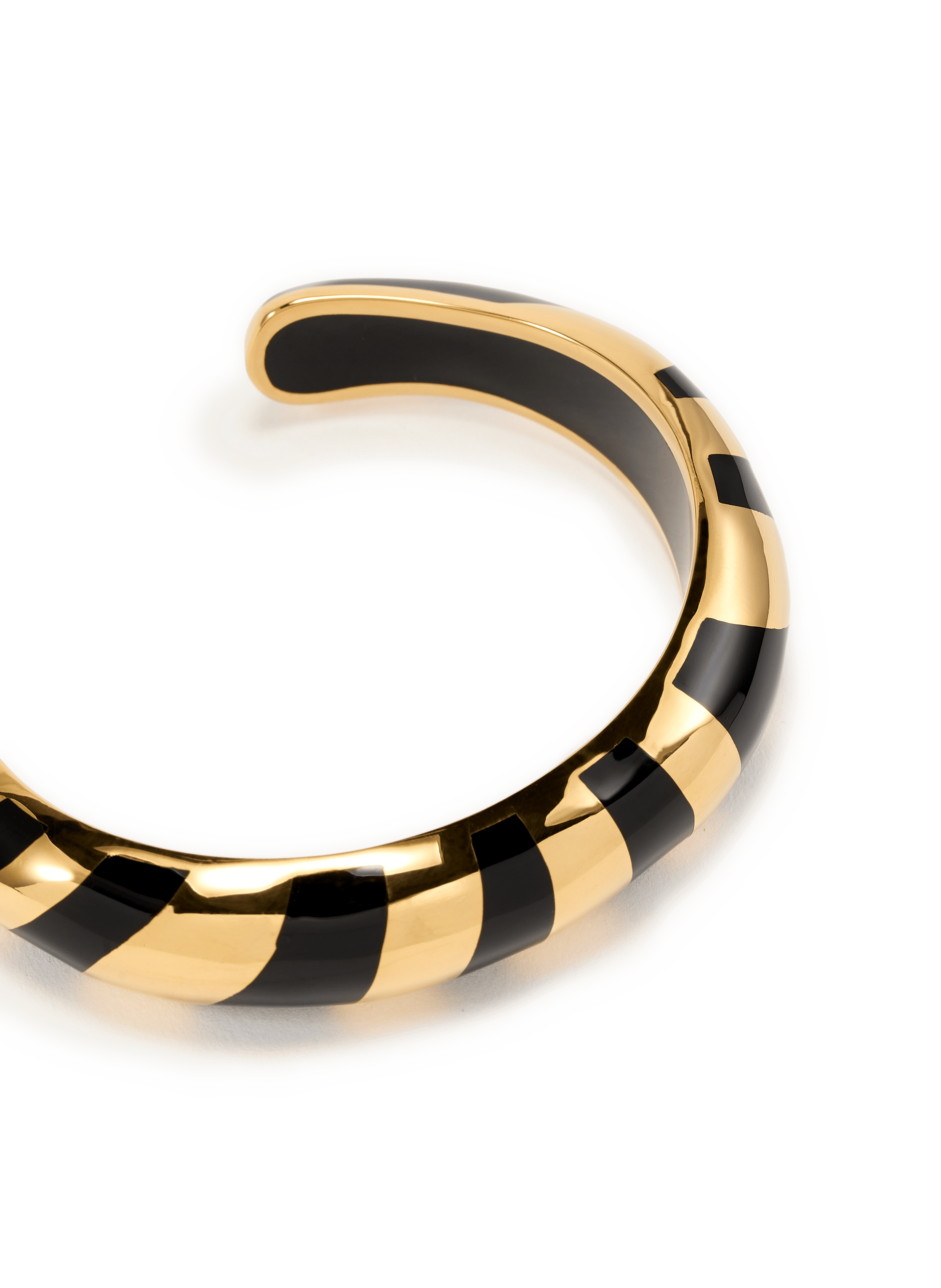 Striped Thanda bangle bracelet AURELIE BIDERMANN Black