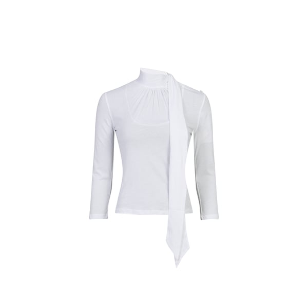 Tee-shirt Margo col lavallière en coton Tee-shirt Margo col lavallière en coton