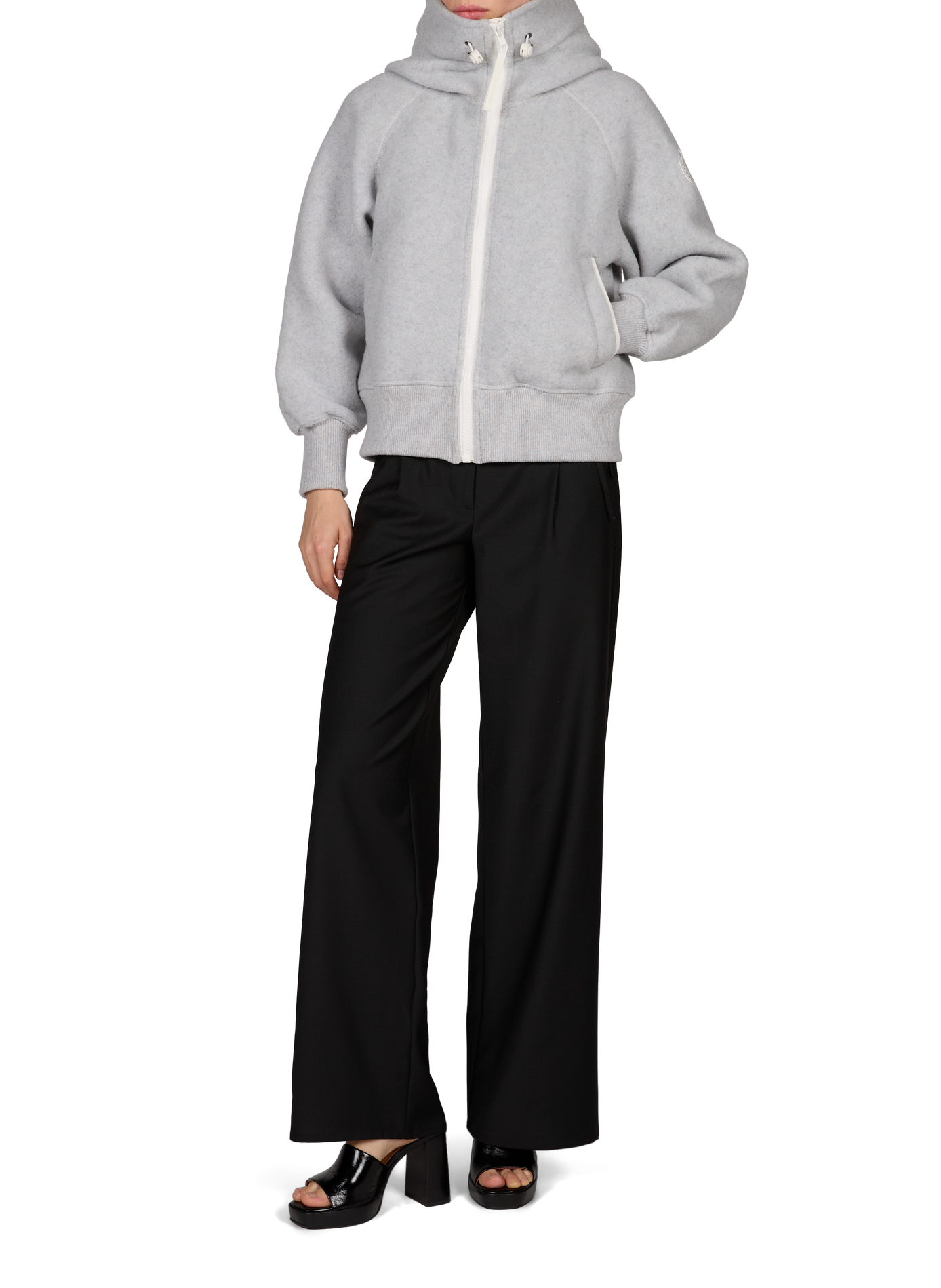 Chilliwak Hooded Wool Blend Jacket CANADA GOOSE Grey